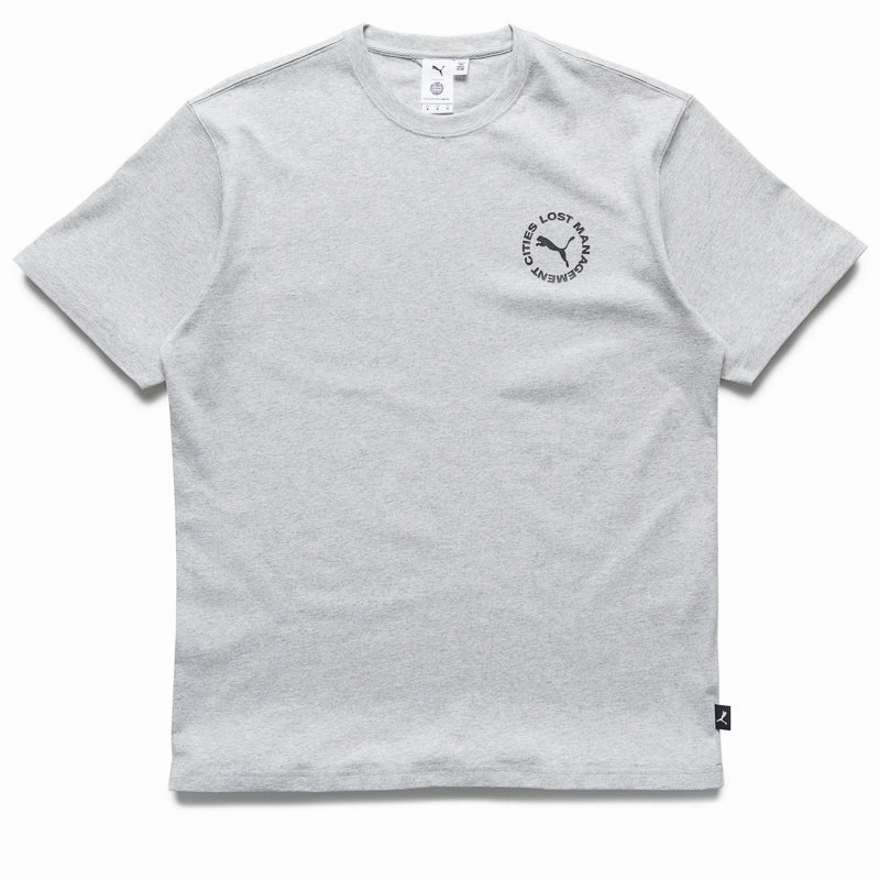 skiing venue Lost Management Cities x Puma Cat Tee - Light Gray Heather