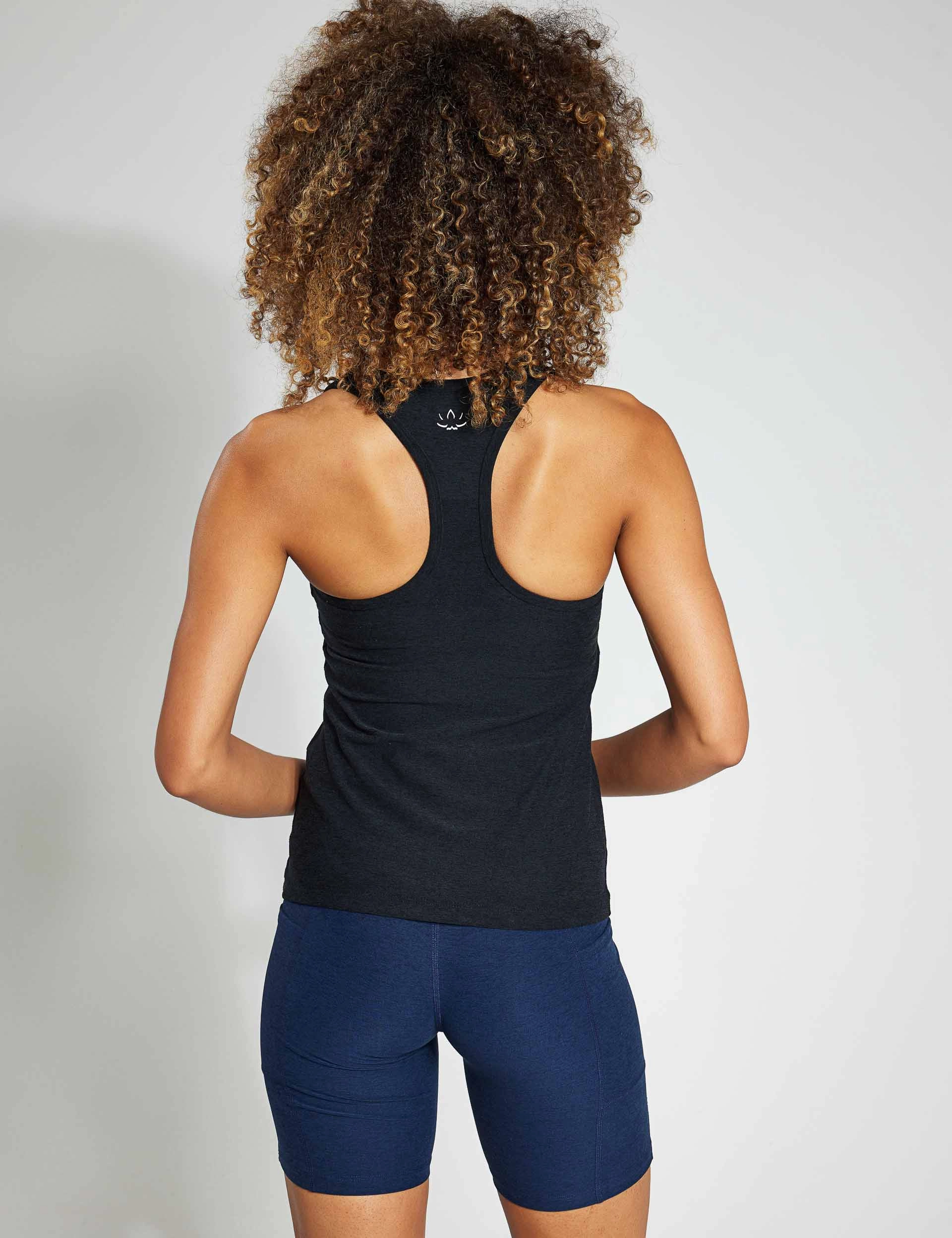 Spacedye Step Up Racerback Tank - Darkest Night Yarn Dyed Colorfastness Indoor Wear