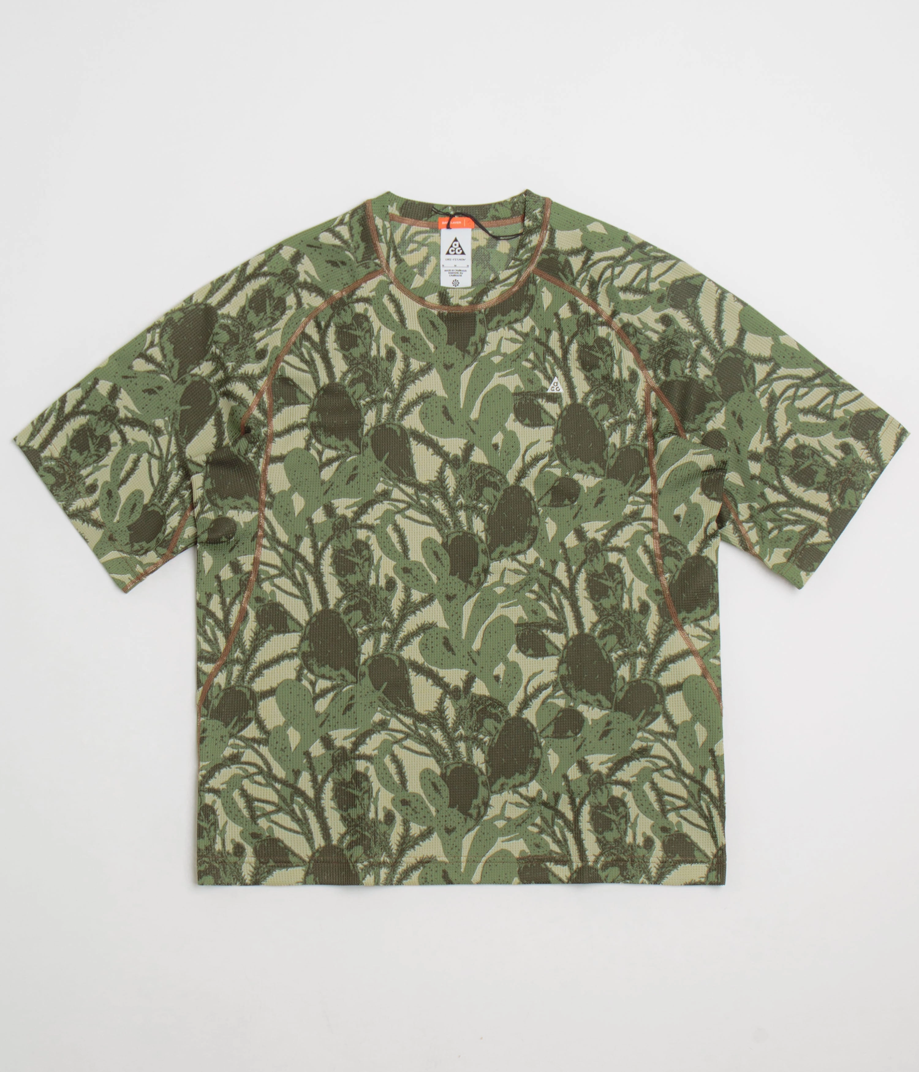 men Nike ACG AOP Chinati T-Shirt  - Light Khaki / Cargo Khaki / Summit White