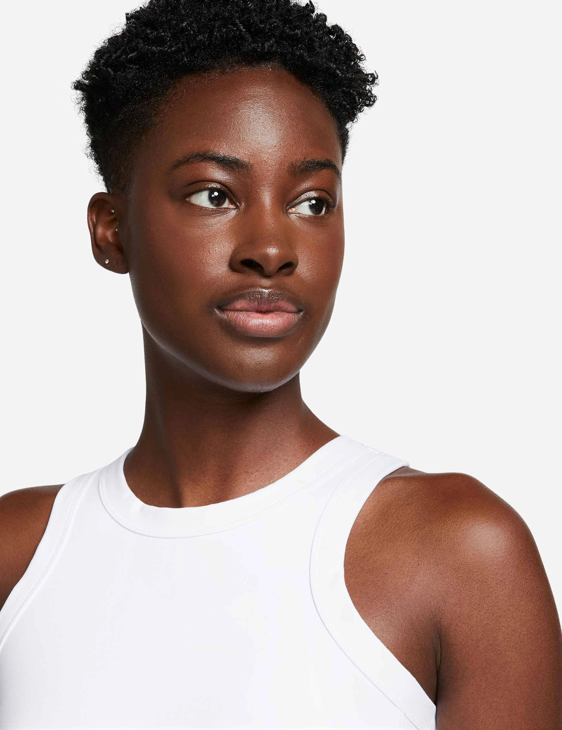 Breathable Lining Layered Airflow System One Fitted Dri-FIT Cropped Tank Top - White/Black