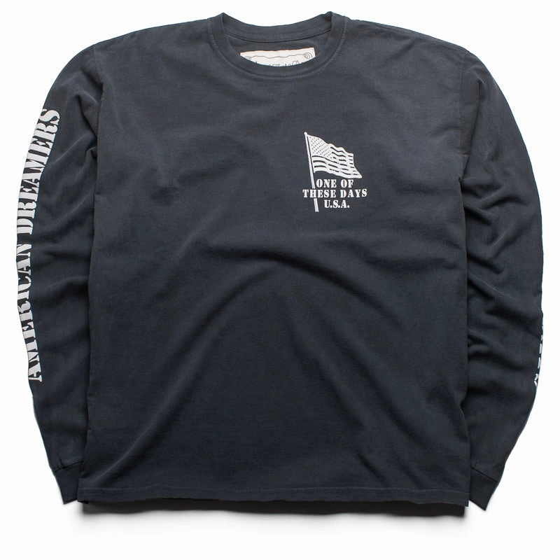 One Of These Days American Flag L/S Tee - Washed Black Modernity