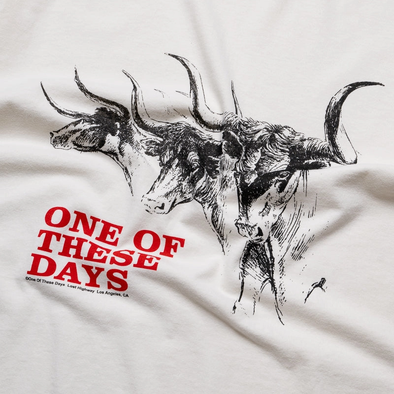 earthy colors One Of These Days Long Horn Tee - Bone