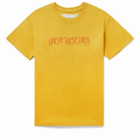 Modern One Of These Days Wreath Of Roses Tee - Mustard