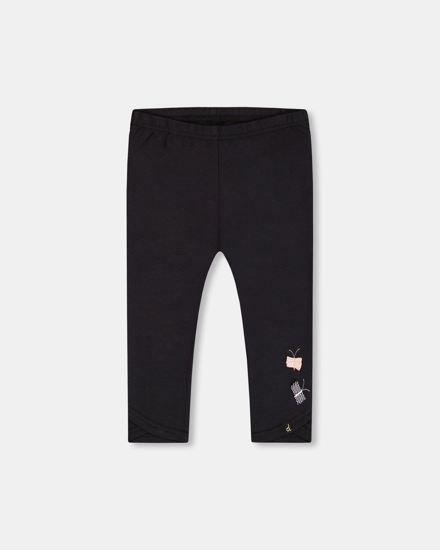 Organic Cotton Capri Legging Black And Small Flower Anti Bacterial Treatment