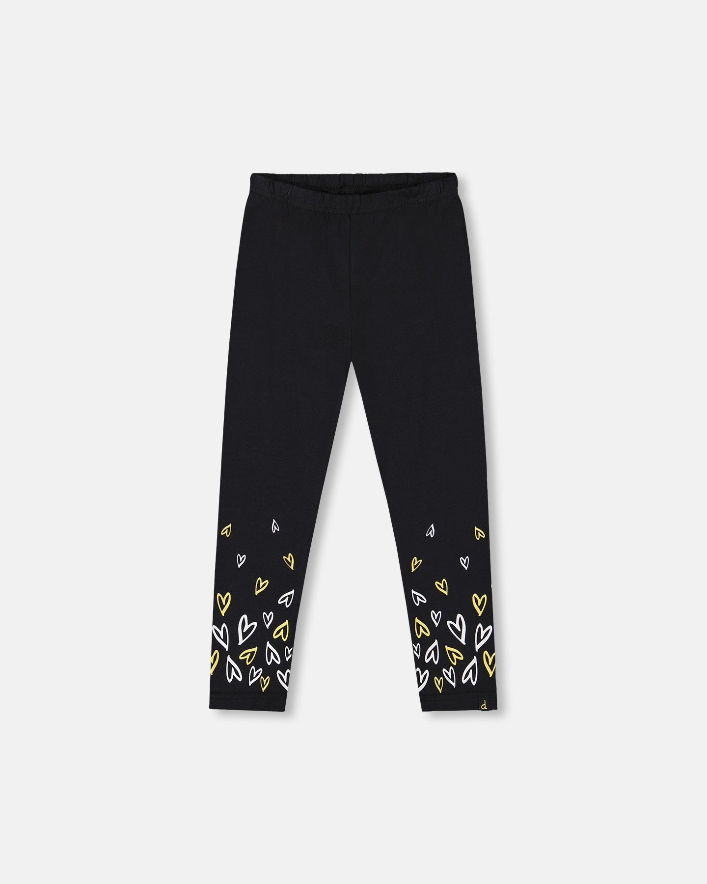 TaglessComfort Elastic Cuff Organic Cotton Leggings Dusty Pink with Hearts Print