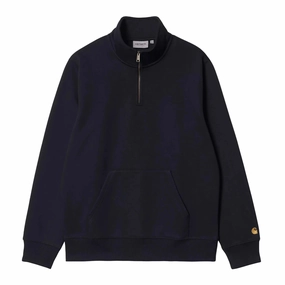 product solo self expression Carhartt Chase Neck Zip Sweatshirt - Dark Navy / Gold