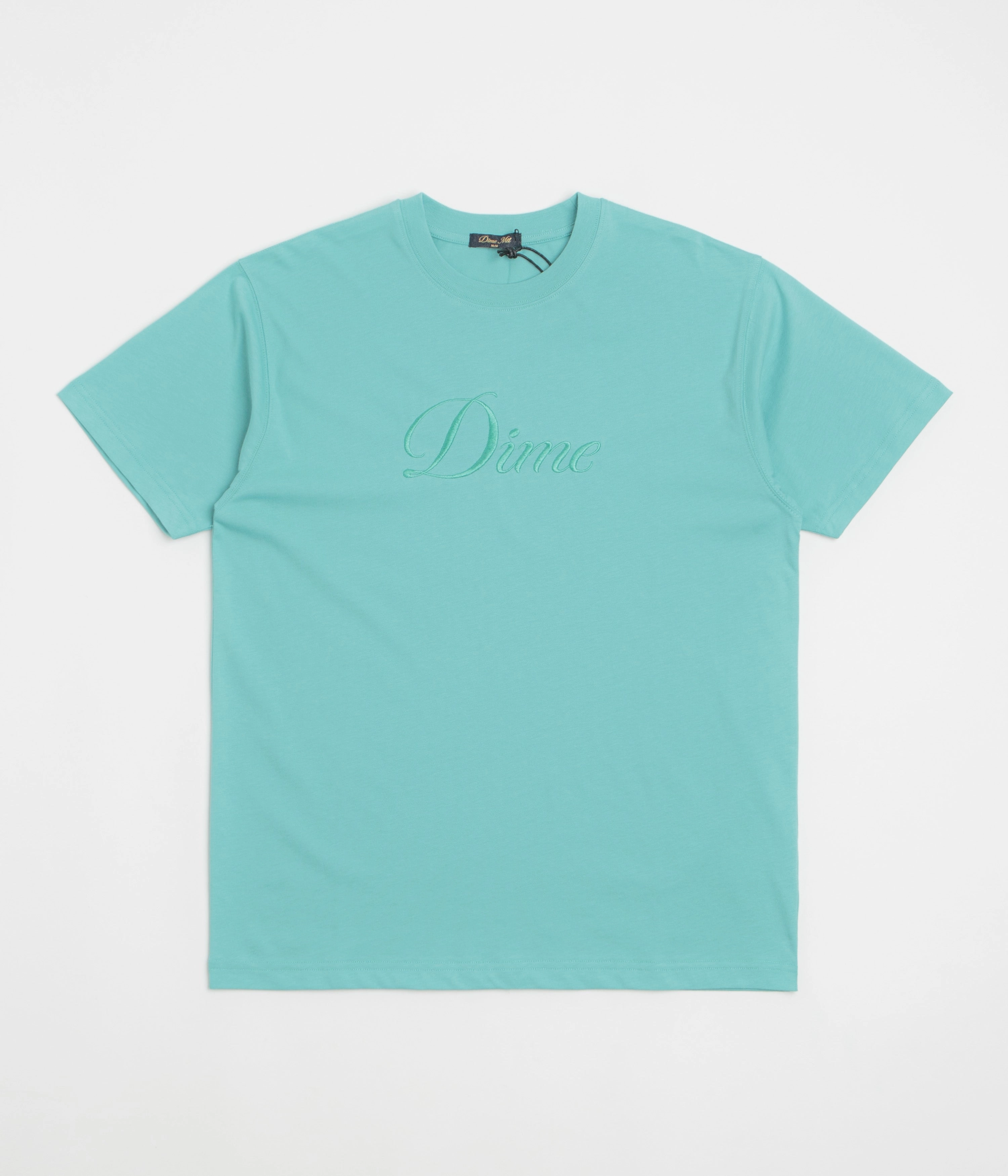 Dime Cursive T-Shirt - Vintage Teal Cool Touch Fabric Technology