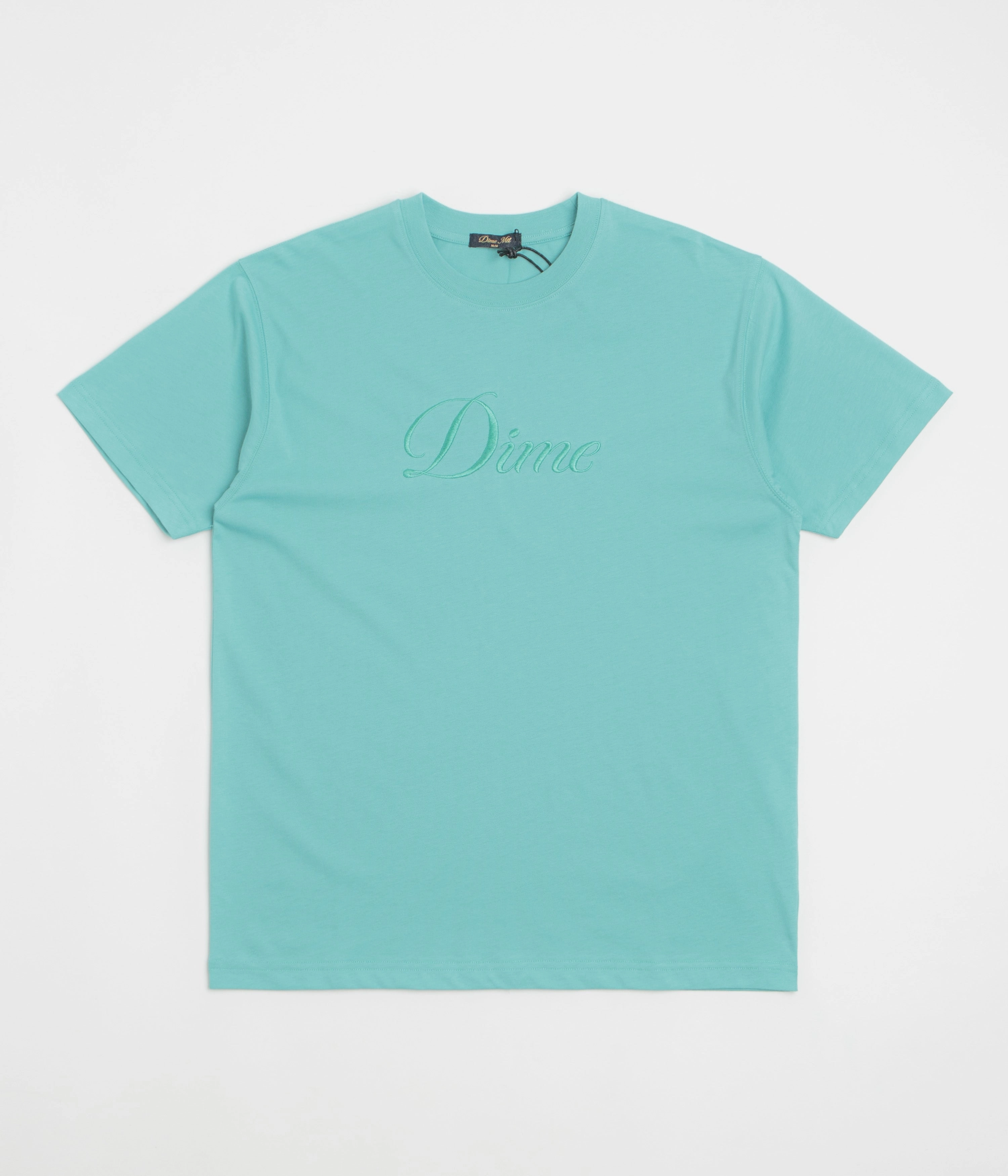 Dime Cursive T-Shirt - Vintage Teal adult style Retro Prints