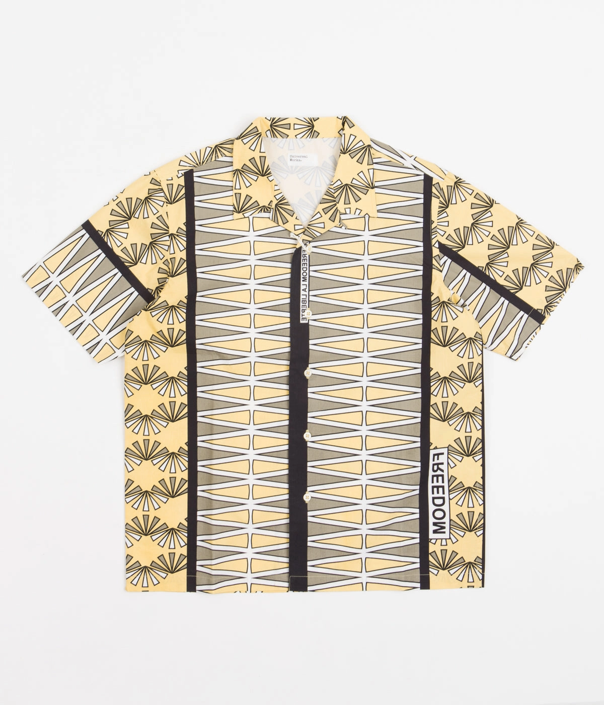 Universal Works Road Trip Shirt - Yellow Ruffle Edge Multi Pocket Design
