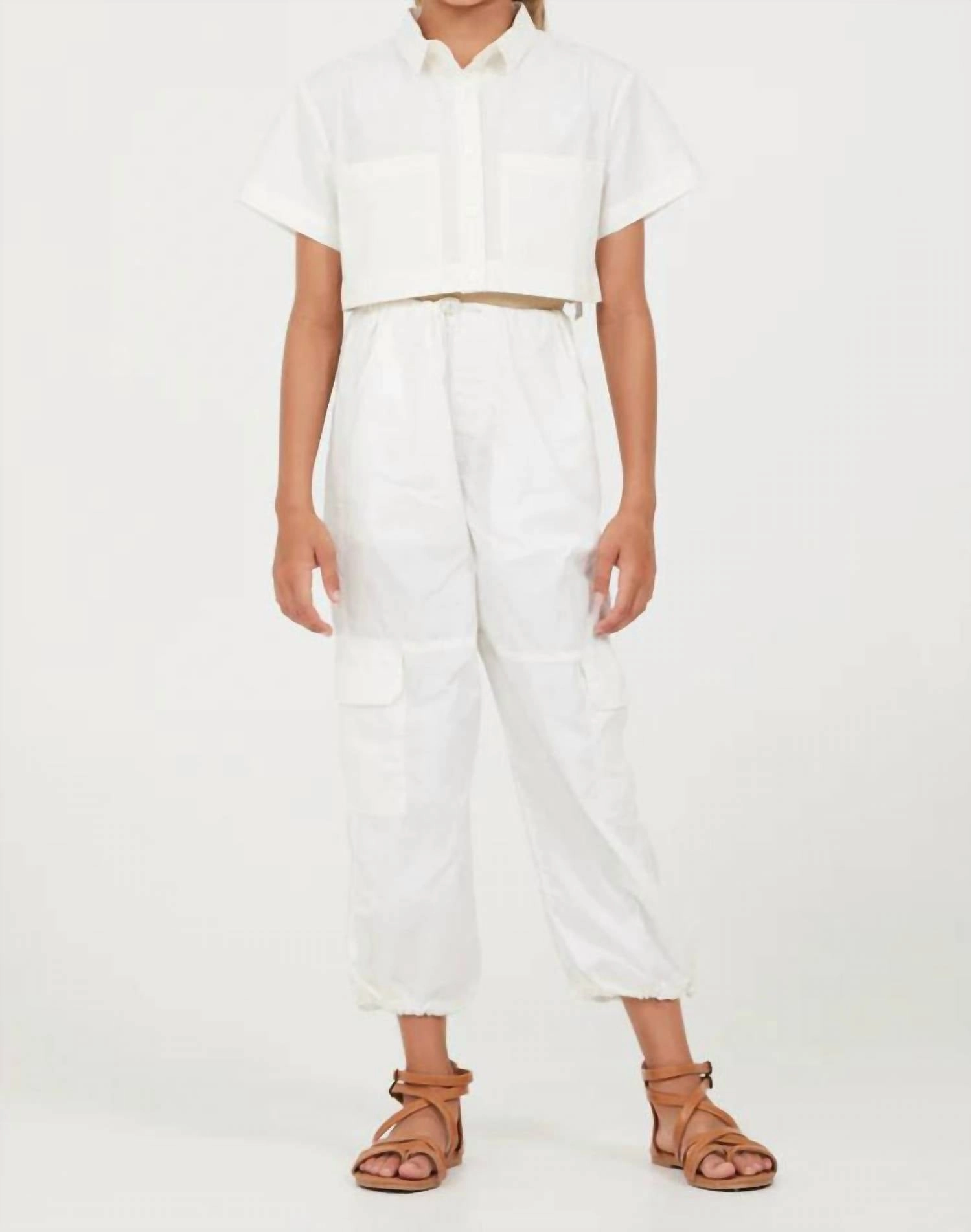 hypoallergenic material Oyster Parachute Pants In White