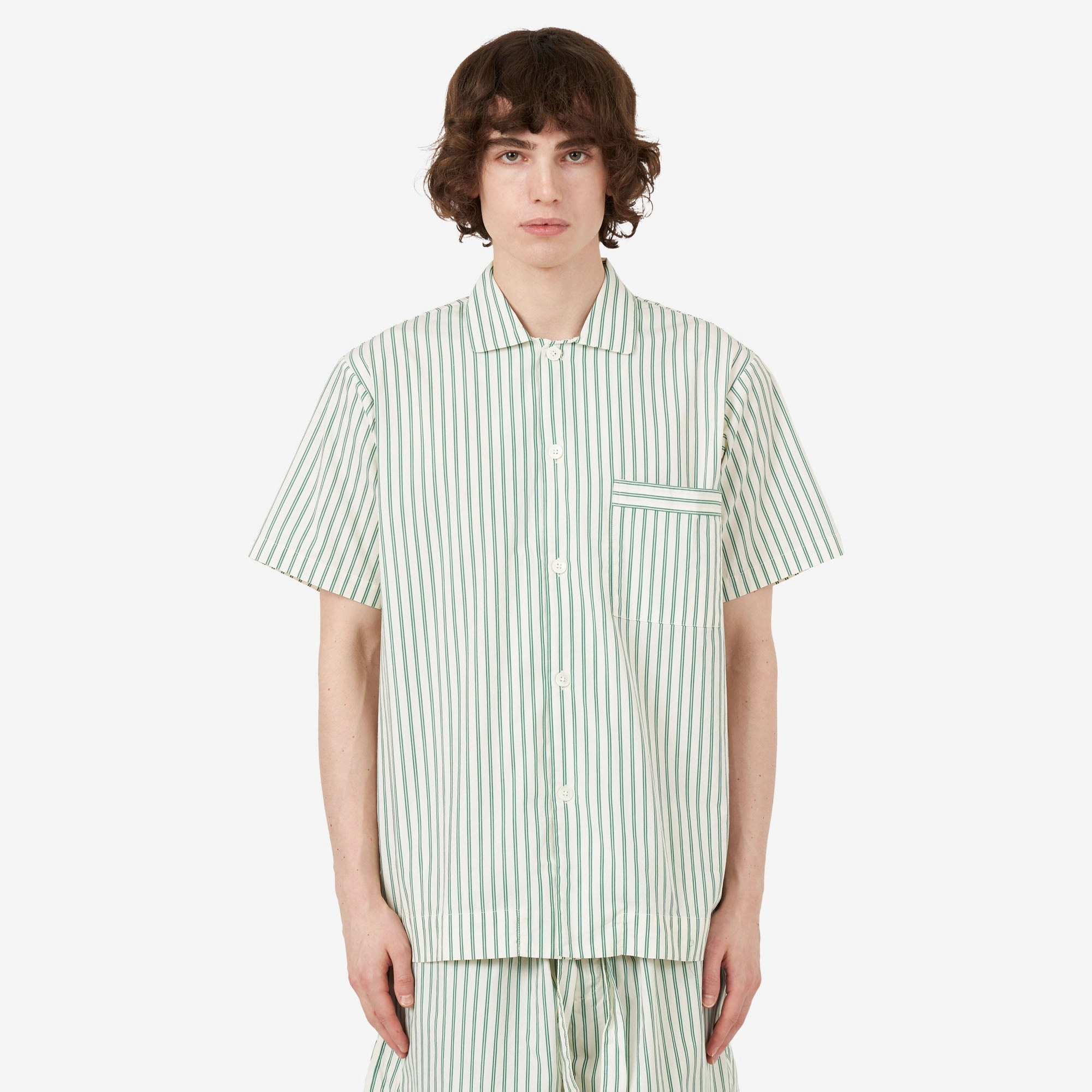 Perfect Fit Tekla Poplin Short Sleeve Shirt / Clover Stripes