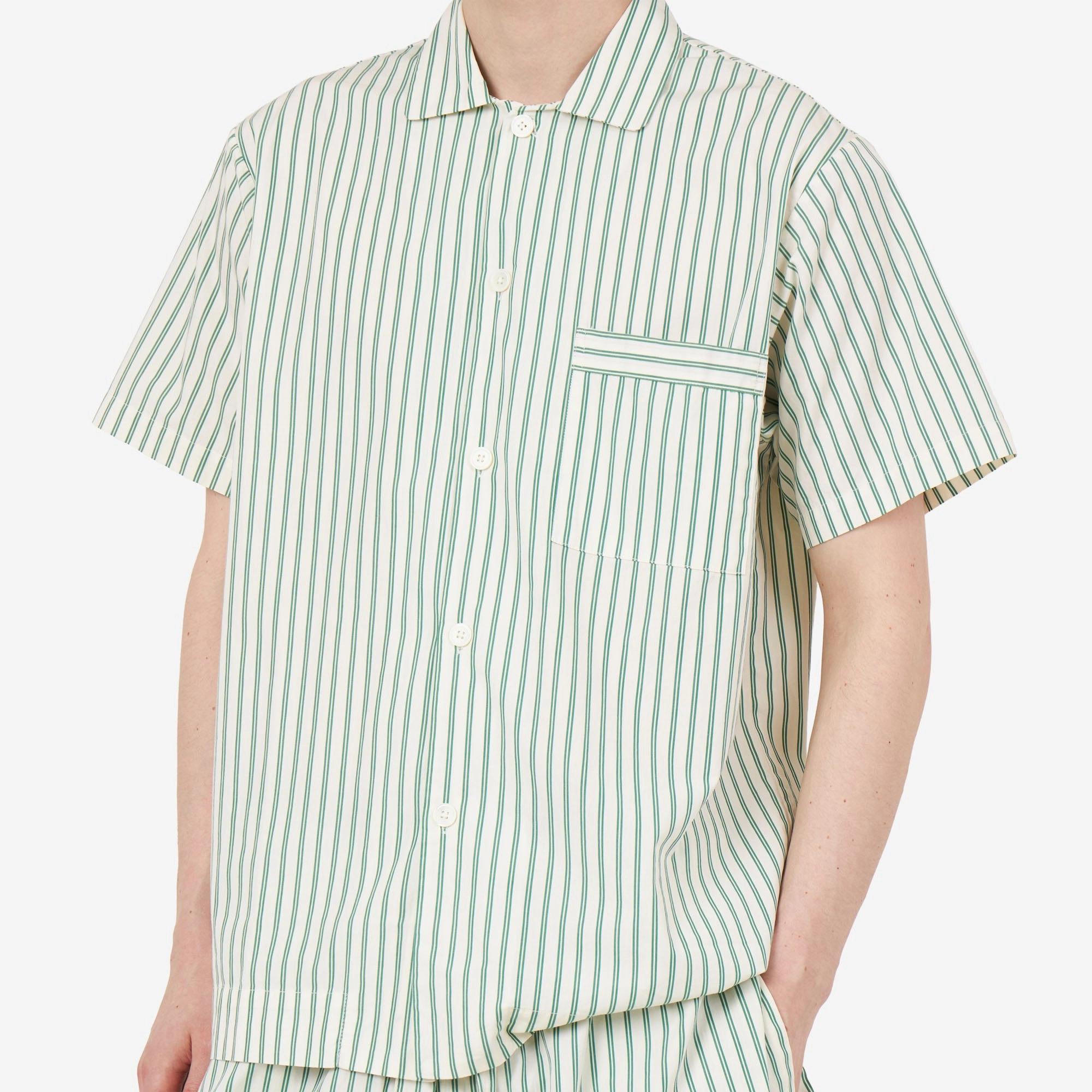 Stylish Comfort Tekla Poplin Short Sleeve Shirt / Clover Stripes