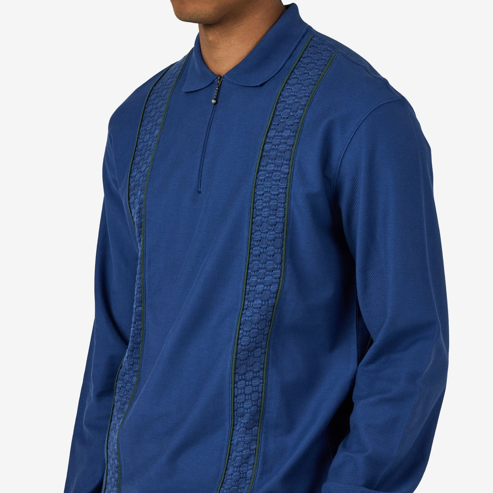 Palmes Lace Longsleeve Zip Polo Blue Country look Off the shoulder