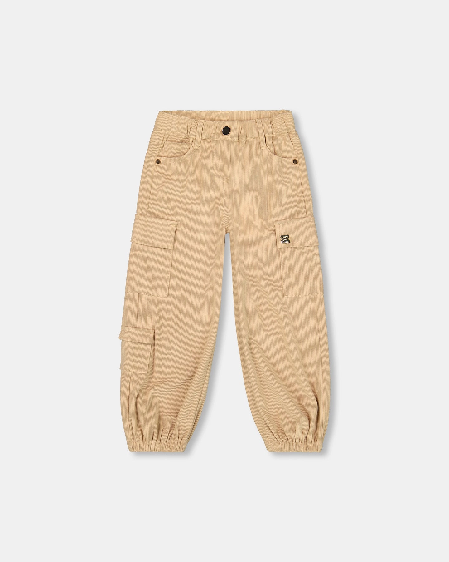 Parachute Corduroy Pants with Cargo Pockets Light Pecan Brown Windproof Design