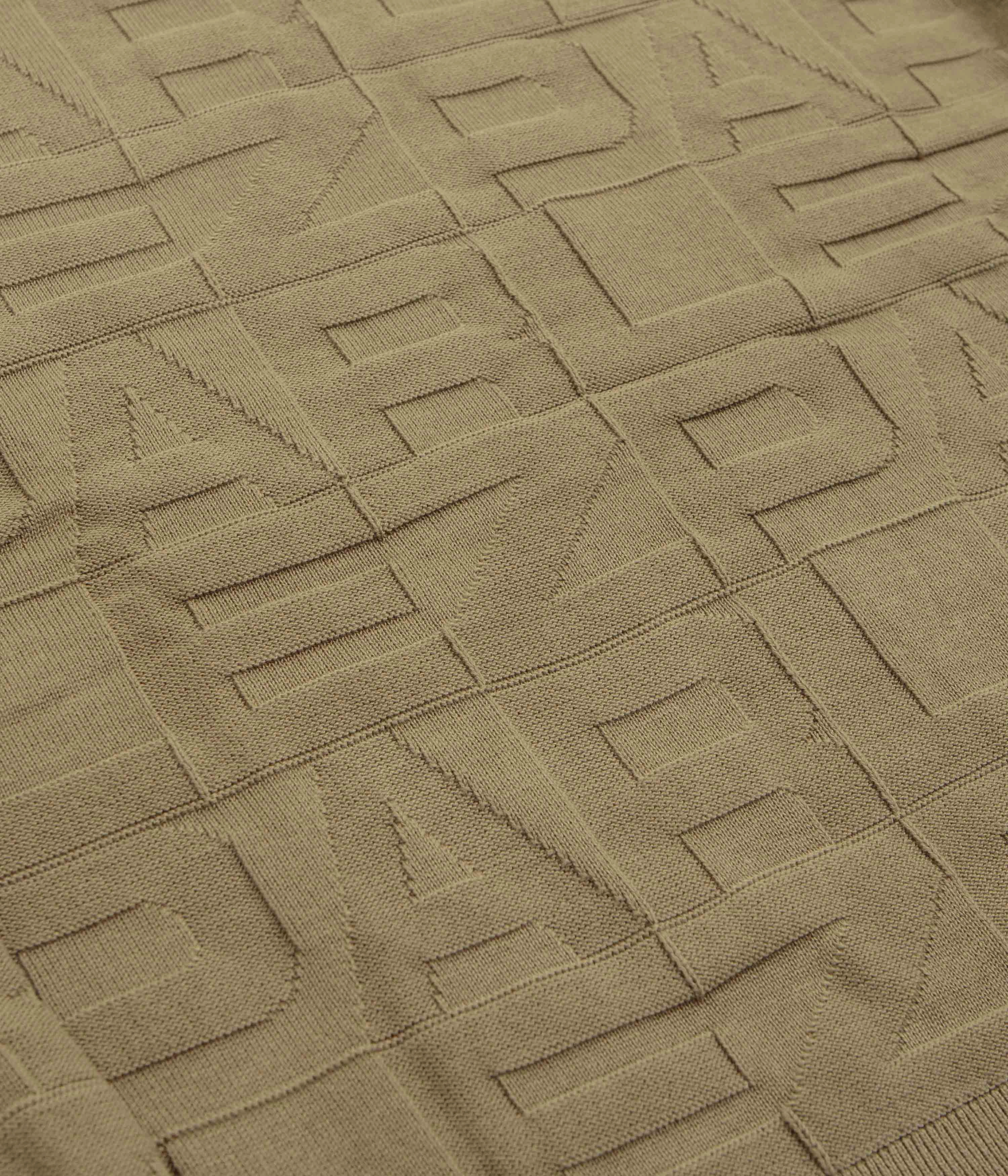 Parlez Block Crewneck Sweatshirt - Sand scarf accents