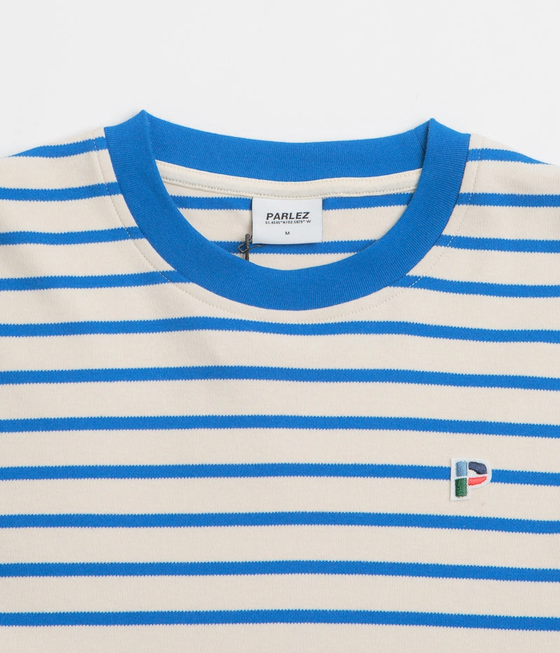 Parlez Shore YD Stripe Long Sleeve T-Shirt - Azure poncho silhouette