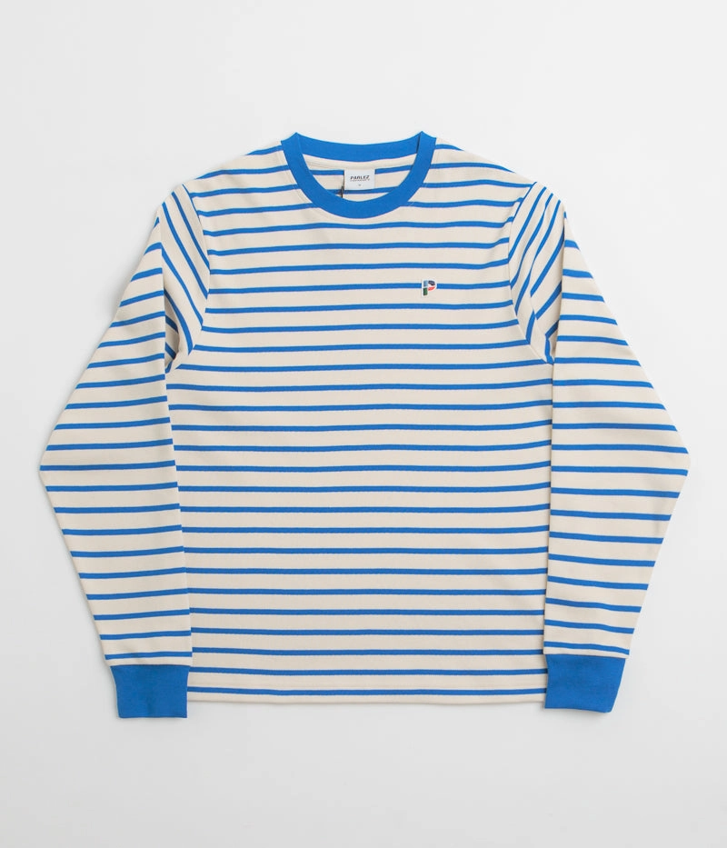 Unisex Option Parlez Shore YD Stripe Long Sleeve T-Shirt - Azure