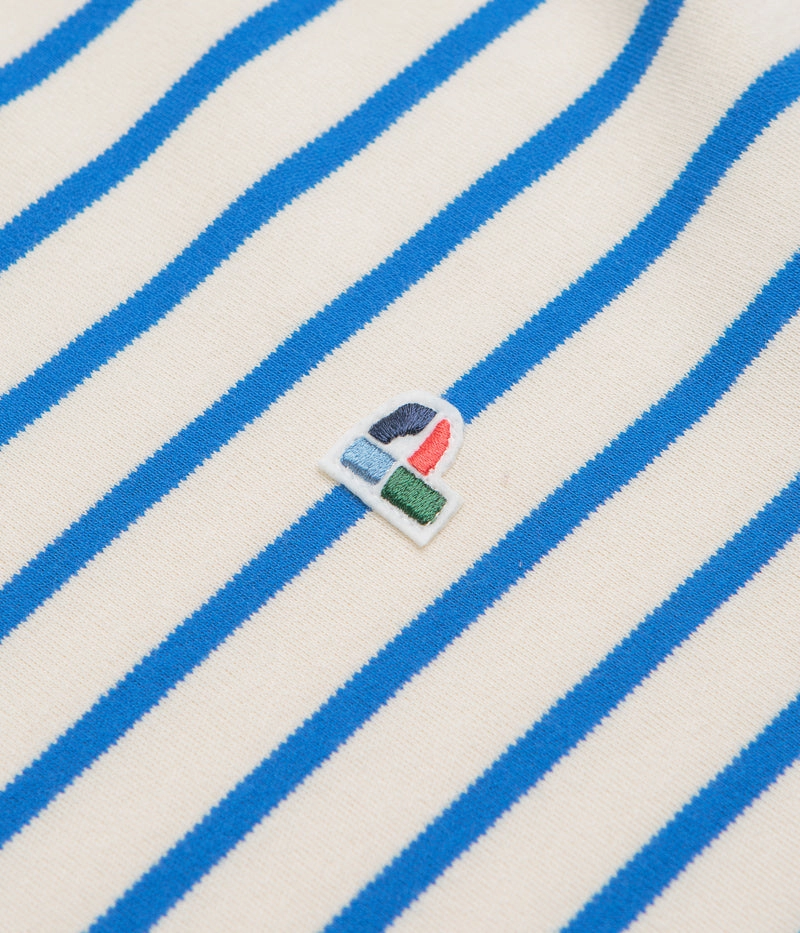 Sequined design plane event Parlez Shore YD Stripe Long Sleeve T-Shirt - Azure