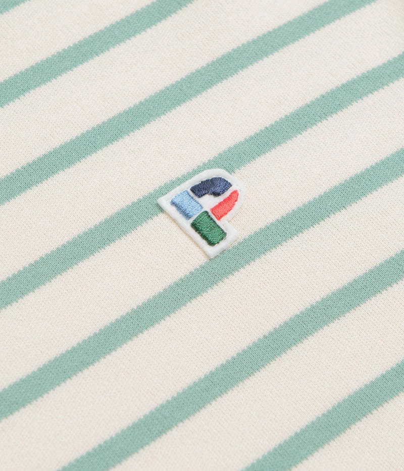 snap Spa day Parlez Shore YD Stripe Long Sleeve T-Shirt - Sage Shore