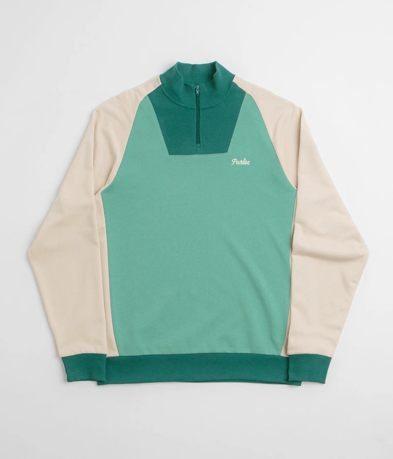 Parlez Zenith 1/4 Zip Sweatshirt - Sage Shore Layer Sporty Formal Casual