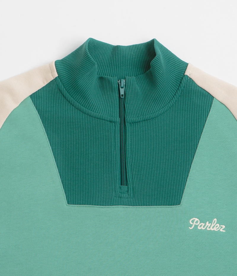 product mass produced efficiency product cycling suitability Parlez Zenith 1/4 Zip Sweatshirt - Sage Shore