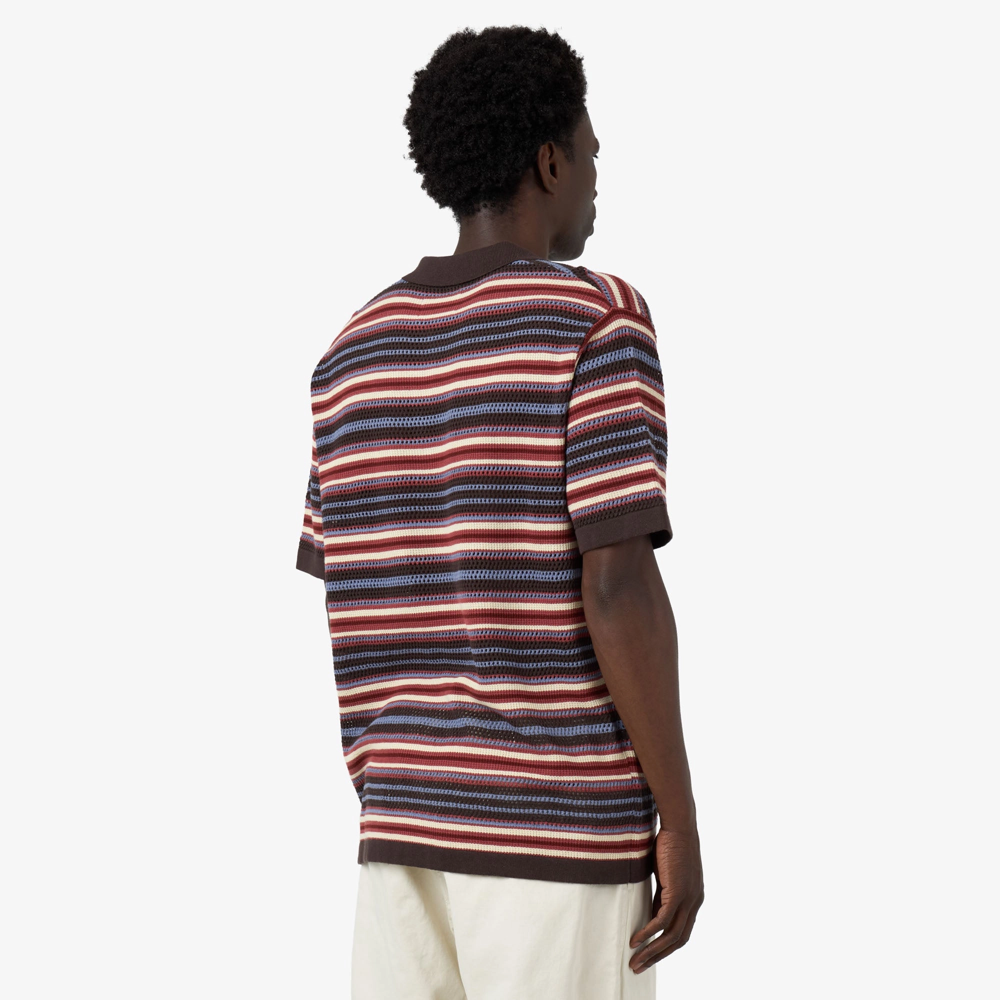 thisisneverthat Striped Knit Polo Red Simple Elegance
