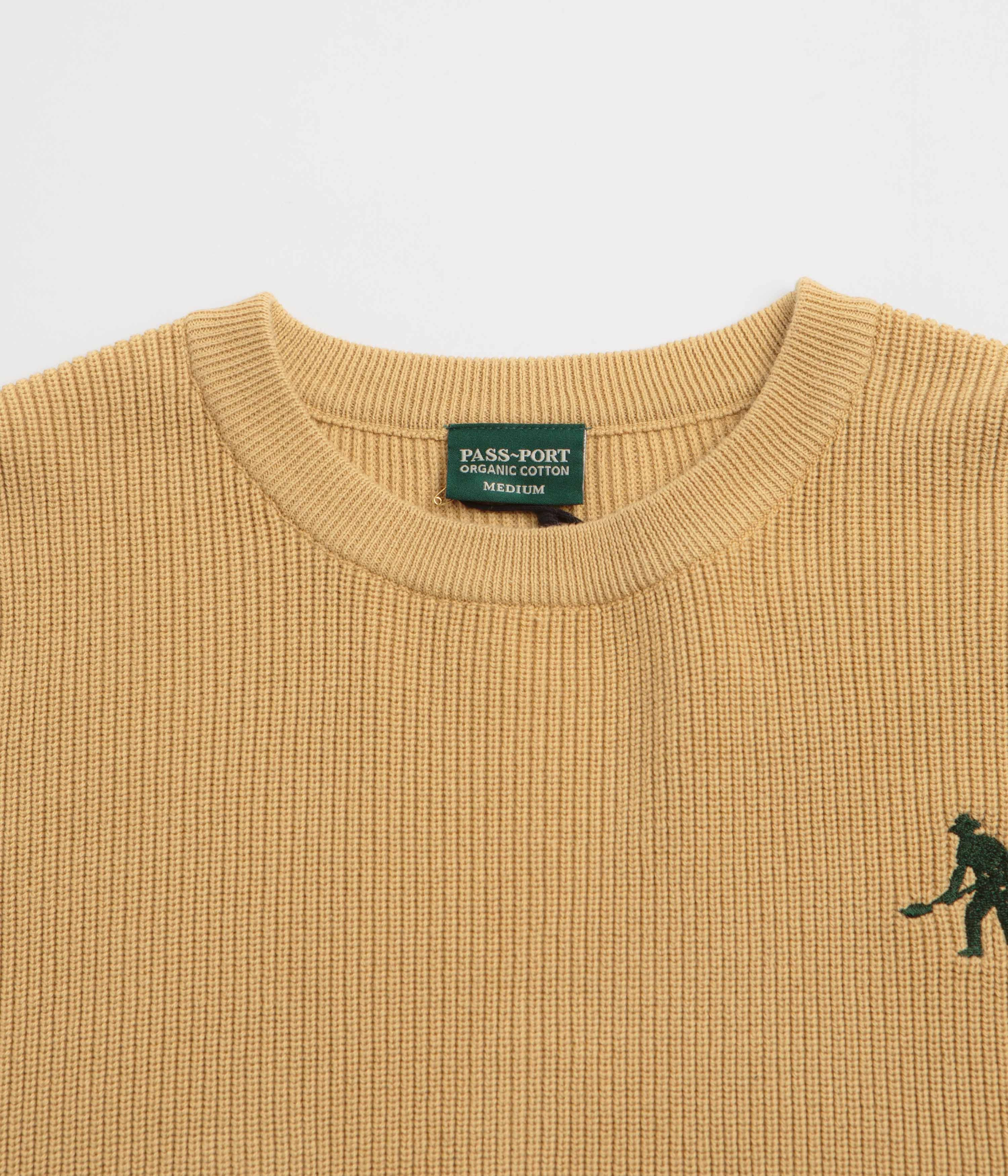 Pass Port Organic Cotton Stripe Knit Sweatshirt - Cream No pockets