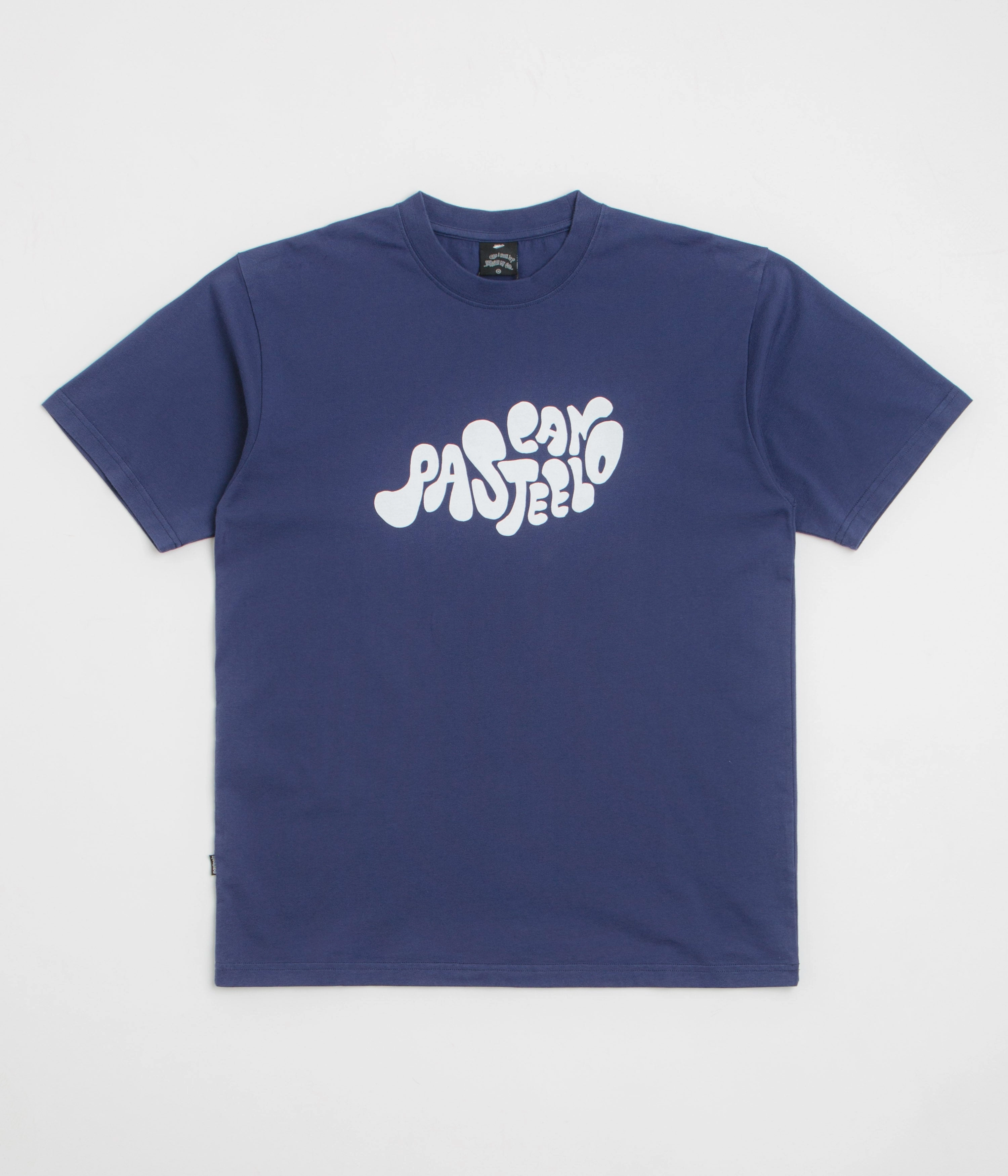 Eco Friendly spring season Pasteelo Can Script T-Shirt - Navy