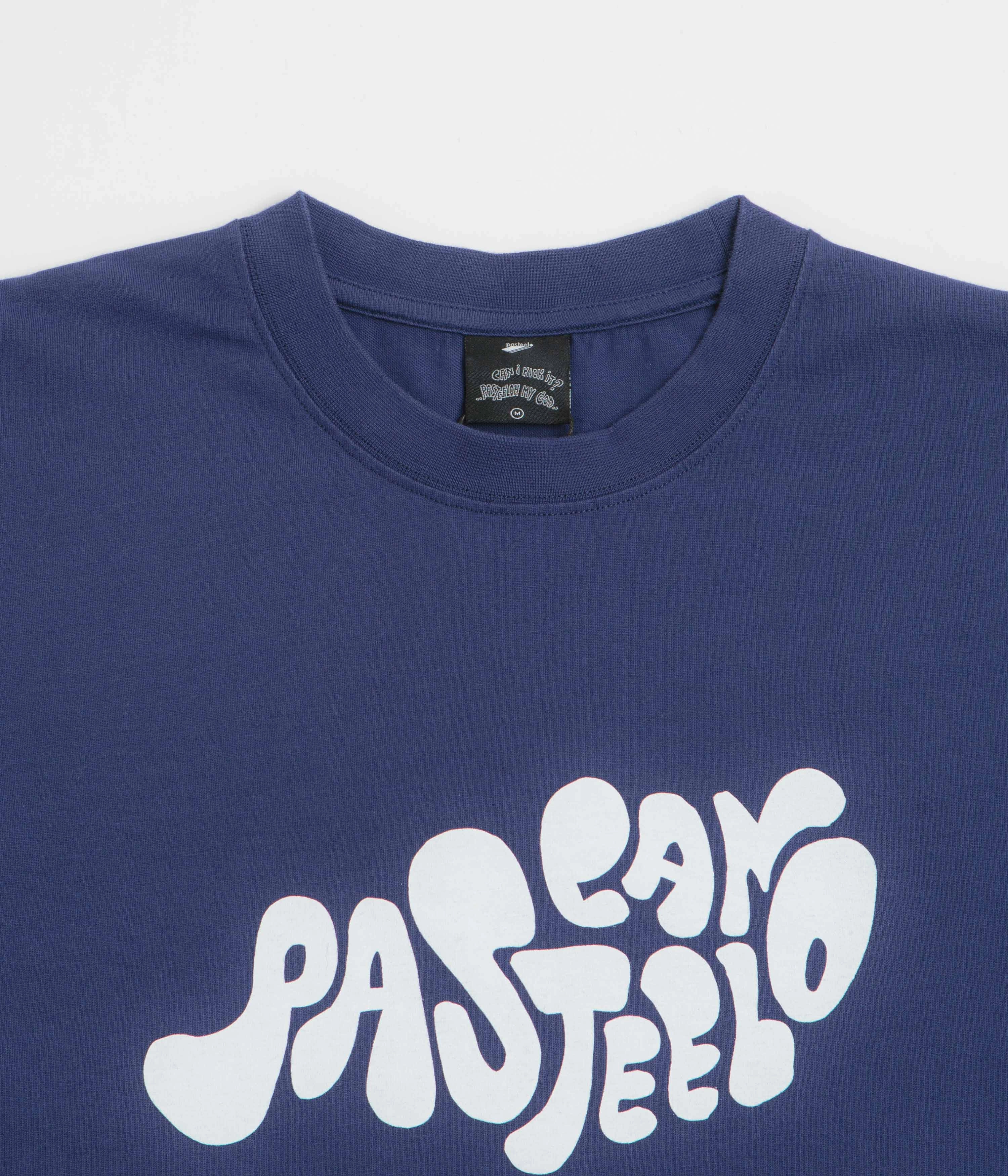 Male fit Pasteelo Can Script T-Shirt - Navy