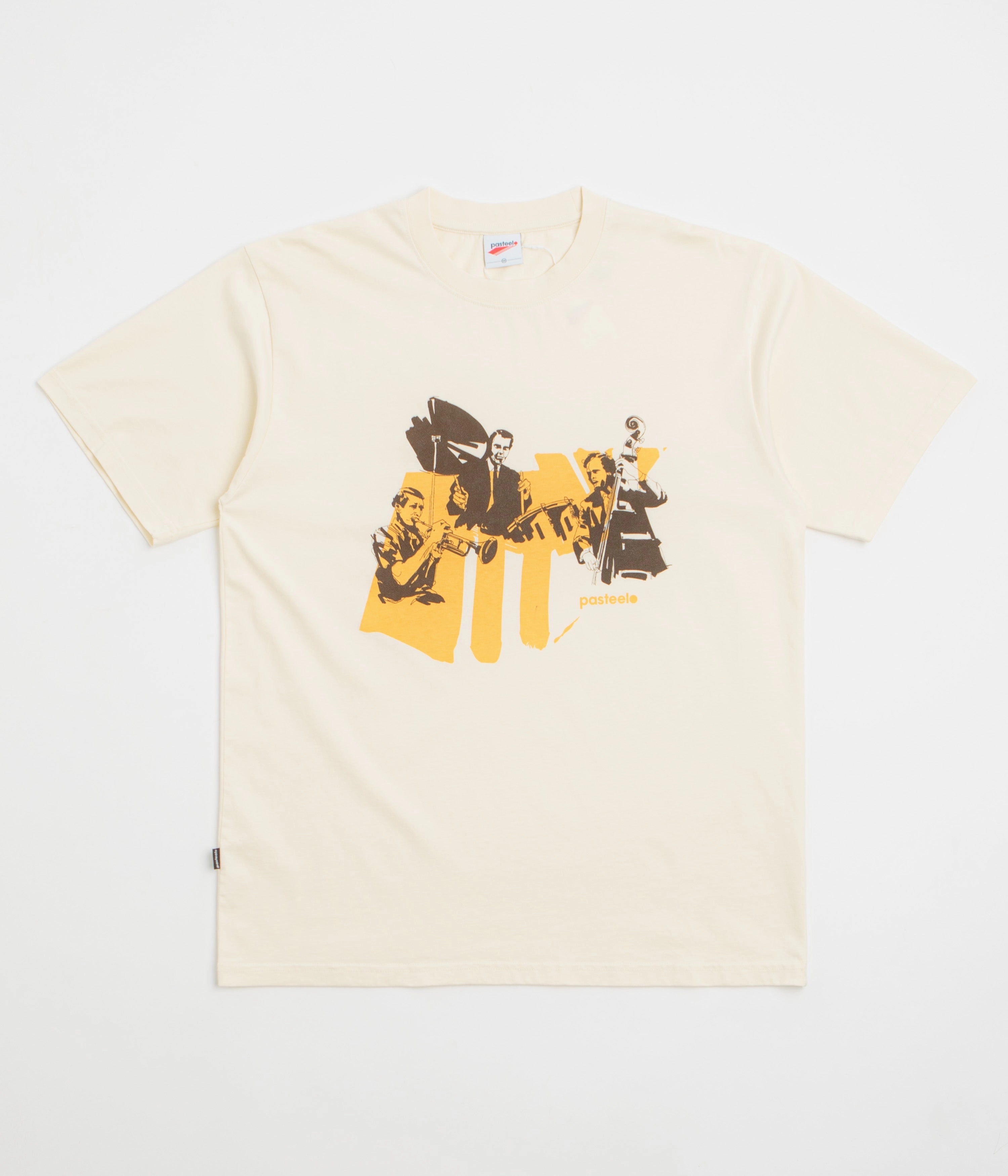 embroidery Pasteelo Jazz Cats T-Shirt - Cream