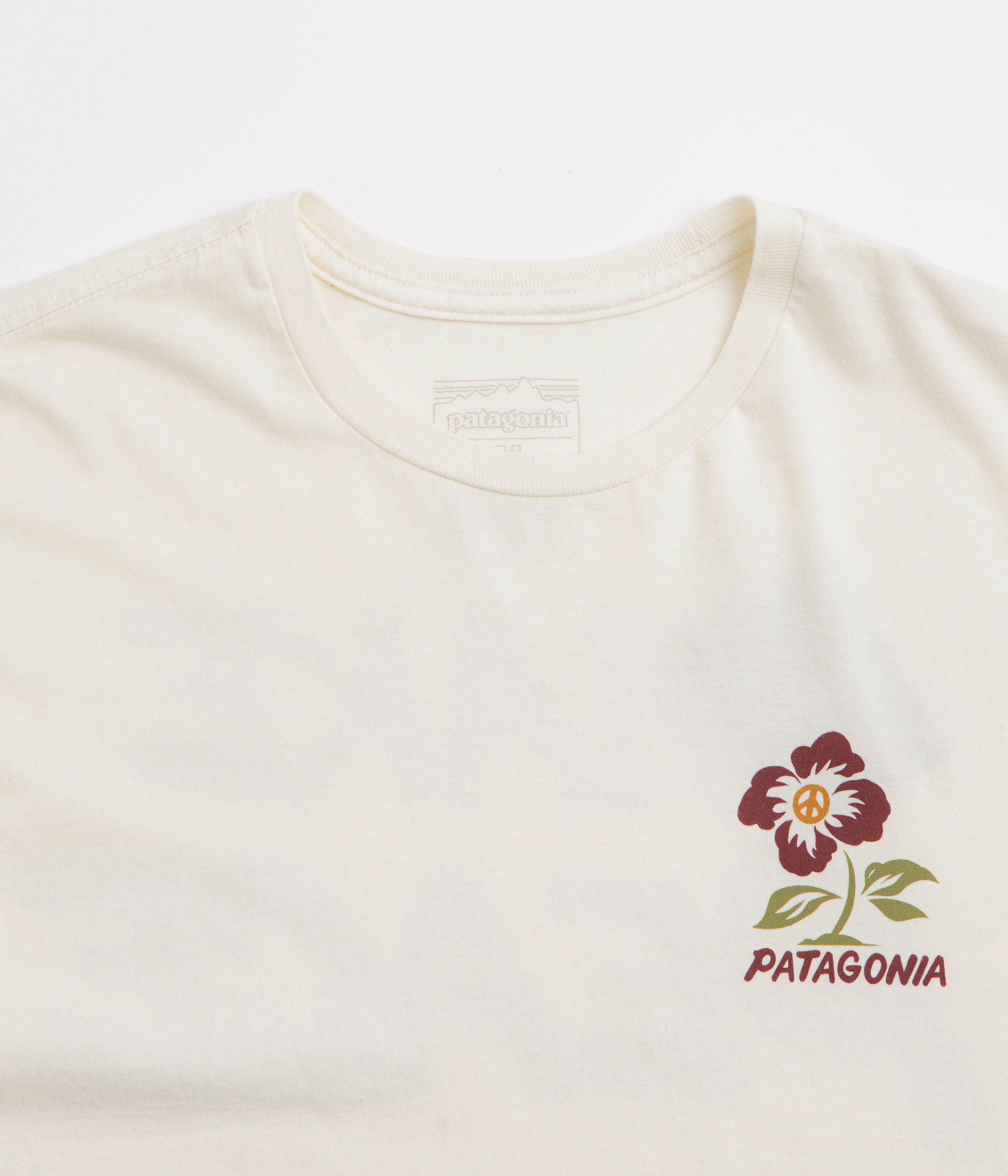 Snag Resistant Weave Patagonia Balance Organic T-Shirt - Peace Seeds: Undyed Natural