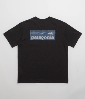 tennis event Patagonia Boardshort Logo Pocket Responsibili-Tee T-Shirt - Ink Black