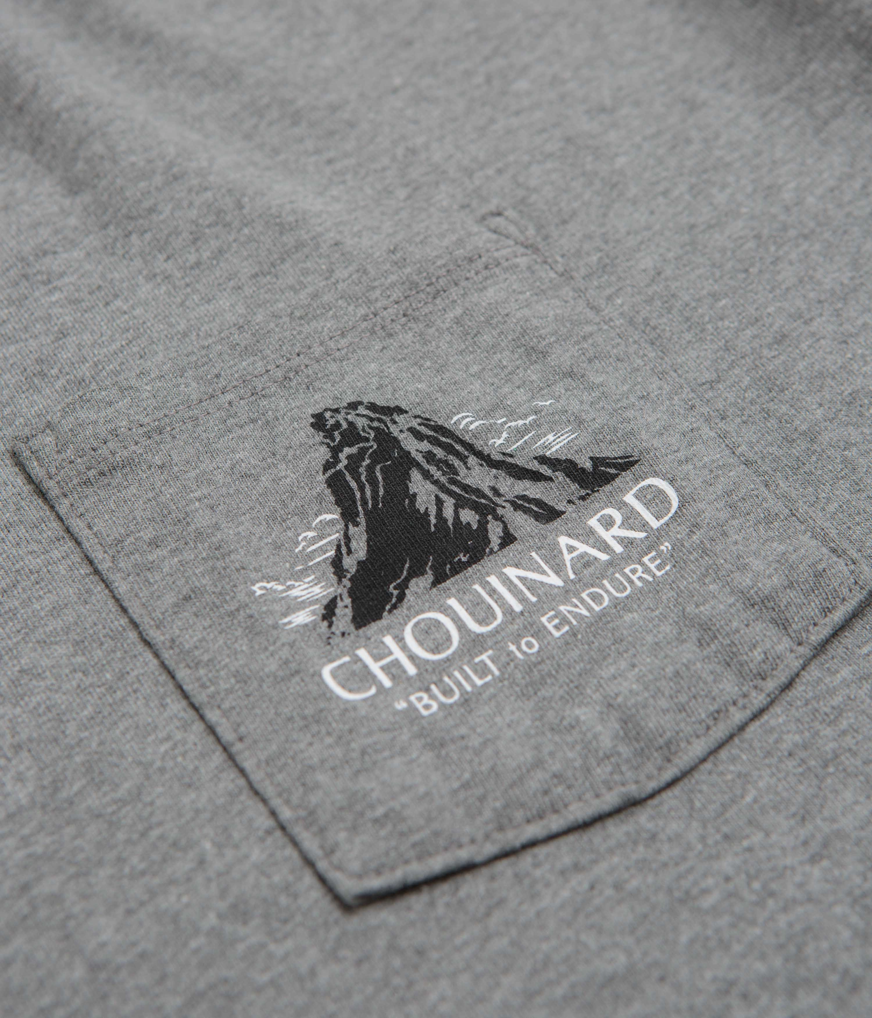 Floral Print cutoff shorts silhouette Patagonia Chouinard Crest Pocket Responsibili-Tee T-Shirt - Gravel Heather