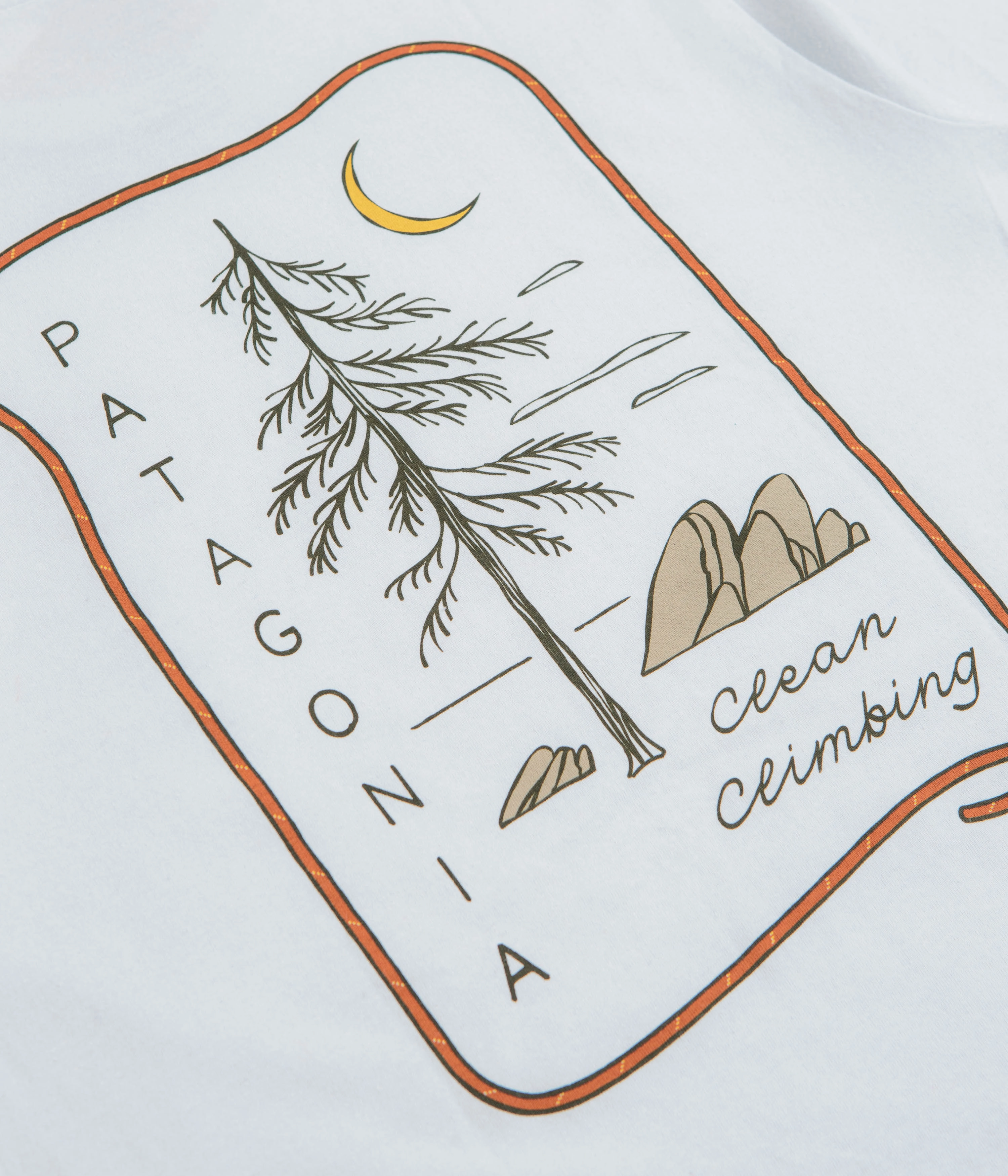 raw hem Square Neck Patagonia Clean Climb Roots Responsibili-Tee T-Shirt - White