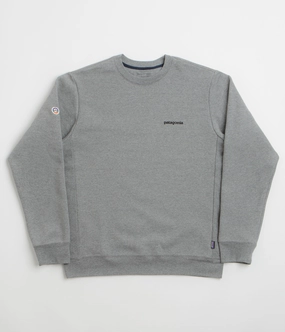 Weekend Layer High End Patagonia Fitz Roy Icon Uprisal Crewneck Sweatshirt - Gravel Heather