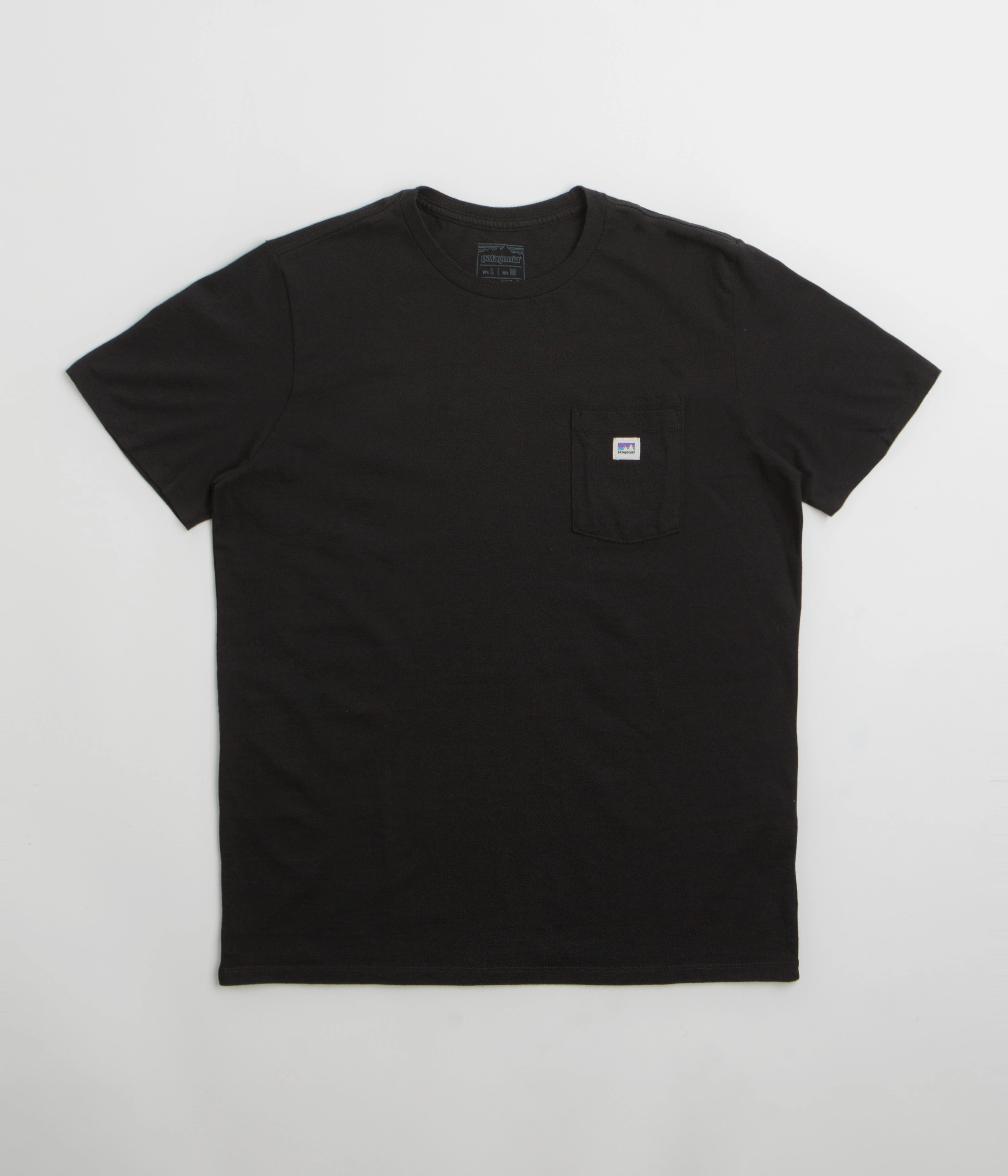 Patagonia Shop Sticker Pocket Responsibili-Tee T-Shirt - Black concert event