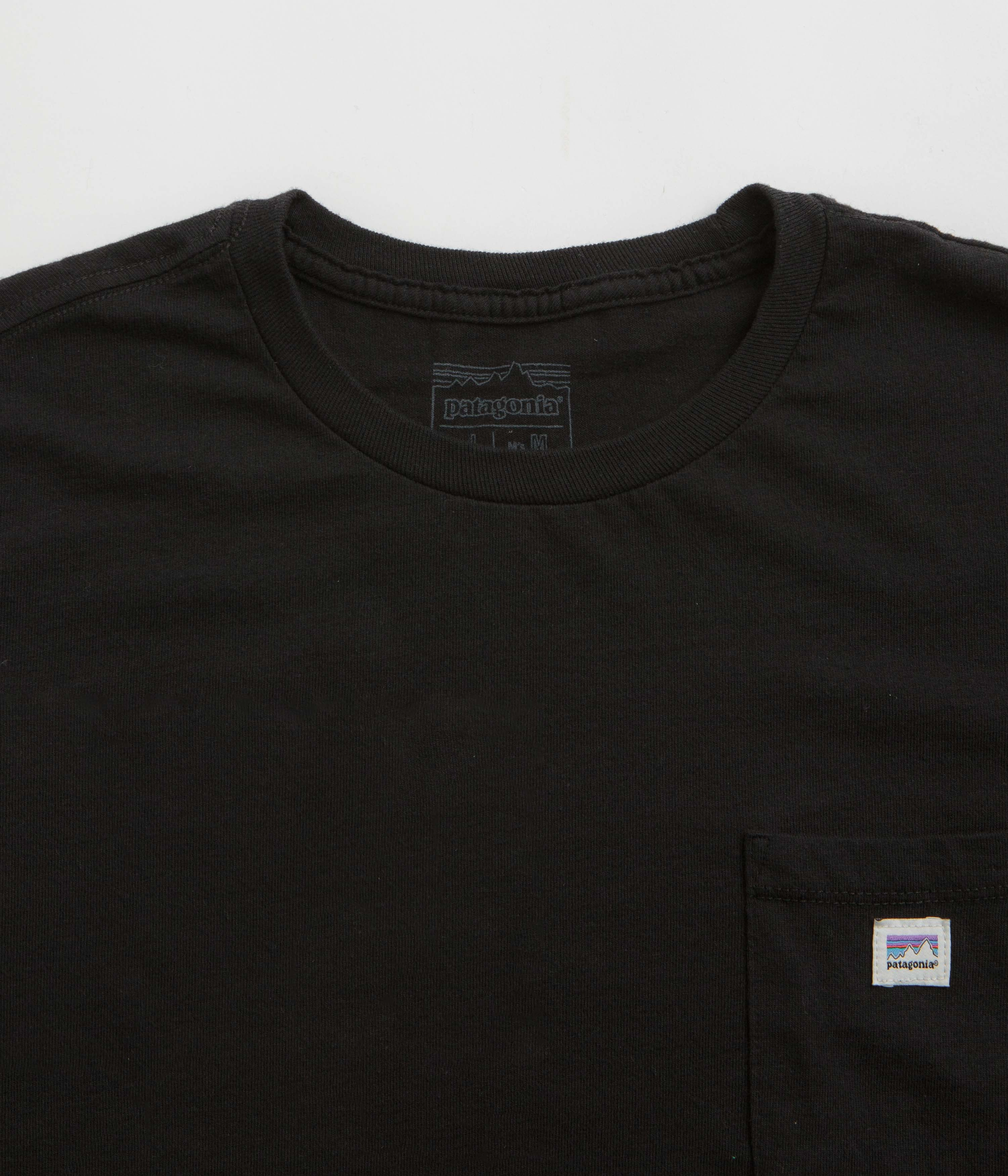 fringe Patagonia Shop Sticker Pocket Responsibili-Tee T-Shirt - Black