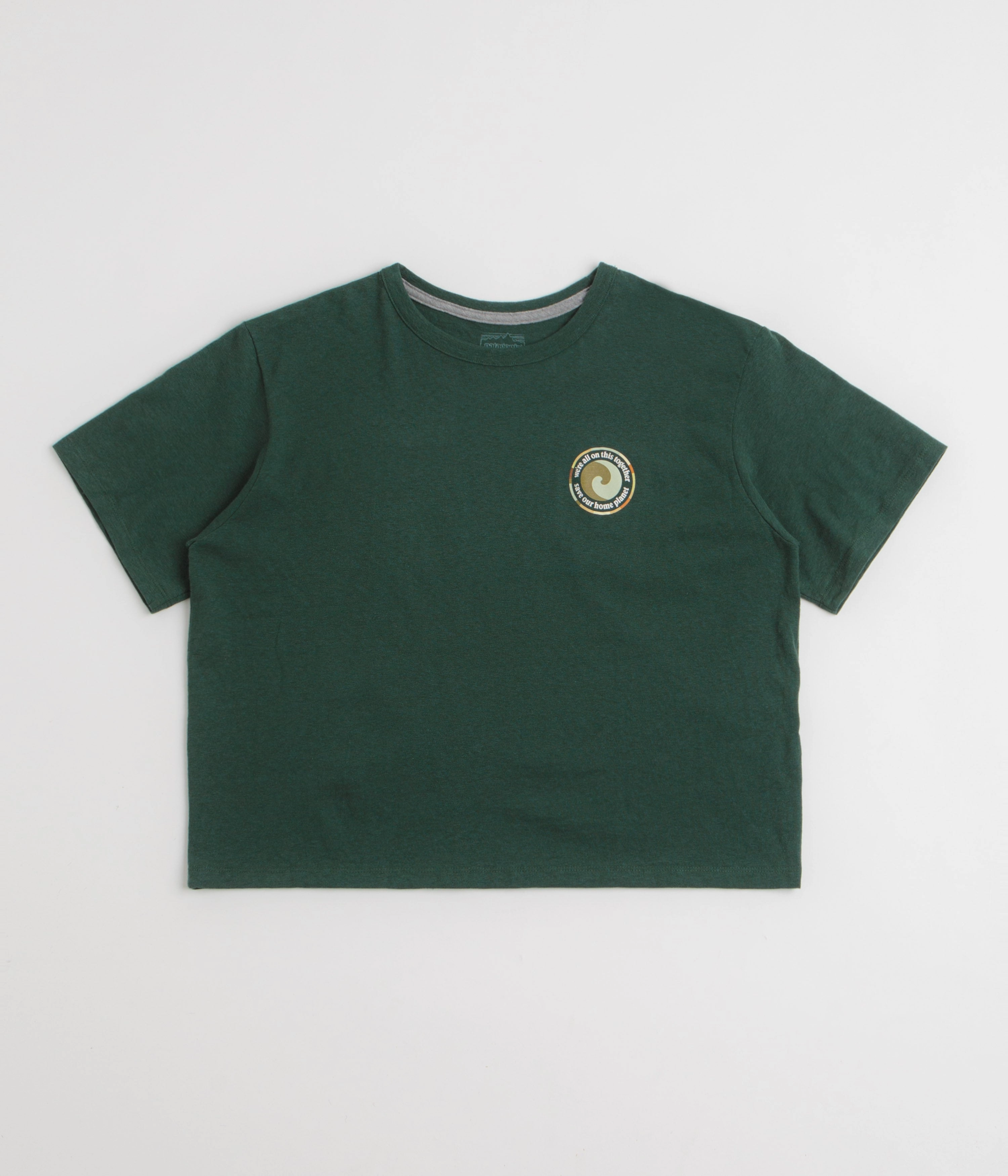 Retro Patagonia Womens Unity Fitz Easy Cut Responsibili-Tee T-Shirt - Cascade Green