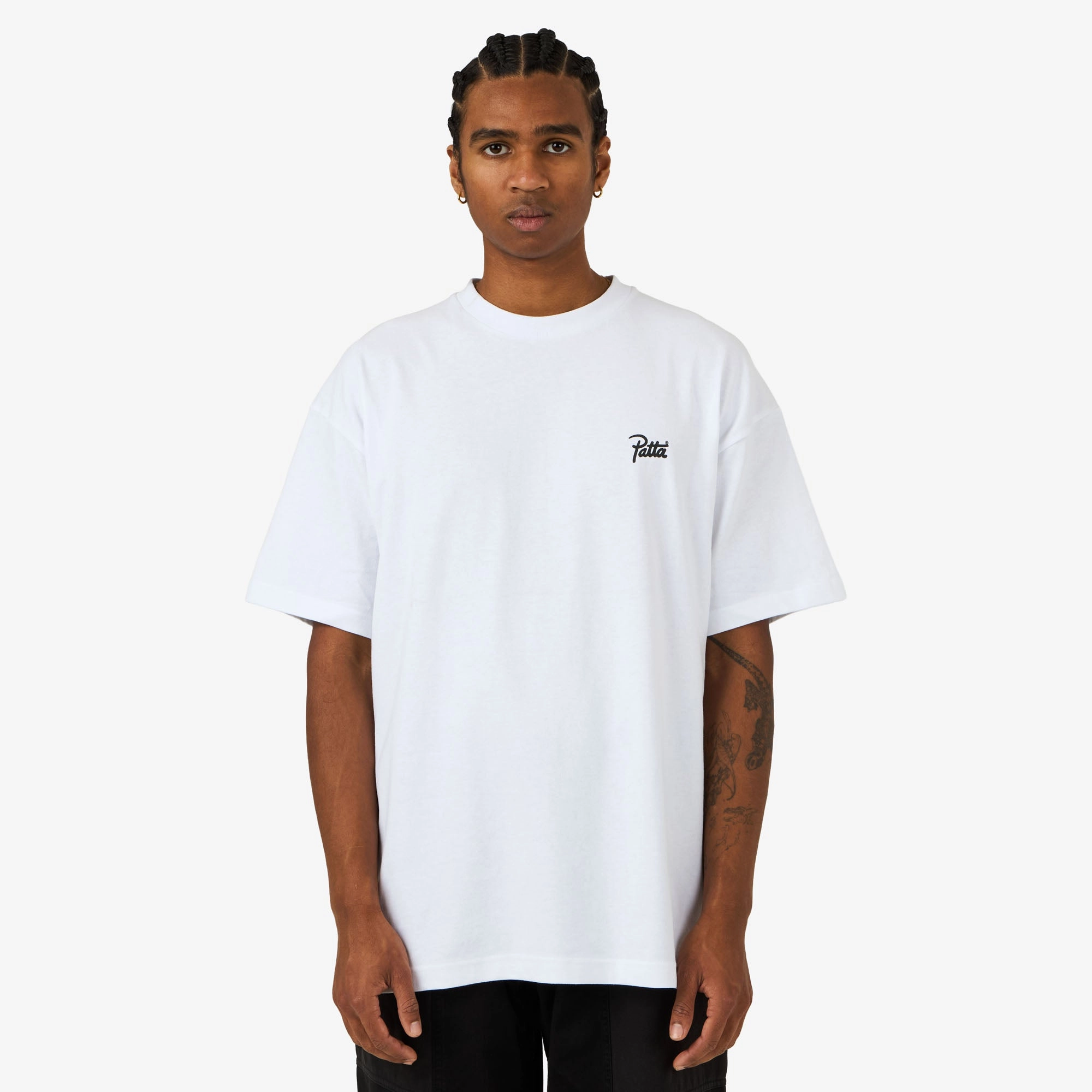 jogger pants silhouette Patta Script Logo T-Shirt White
