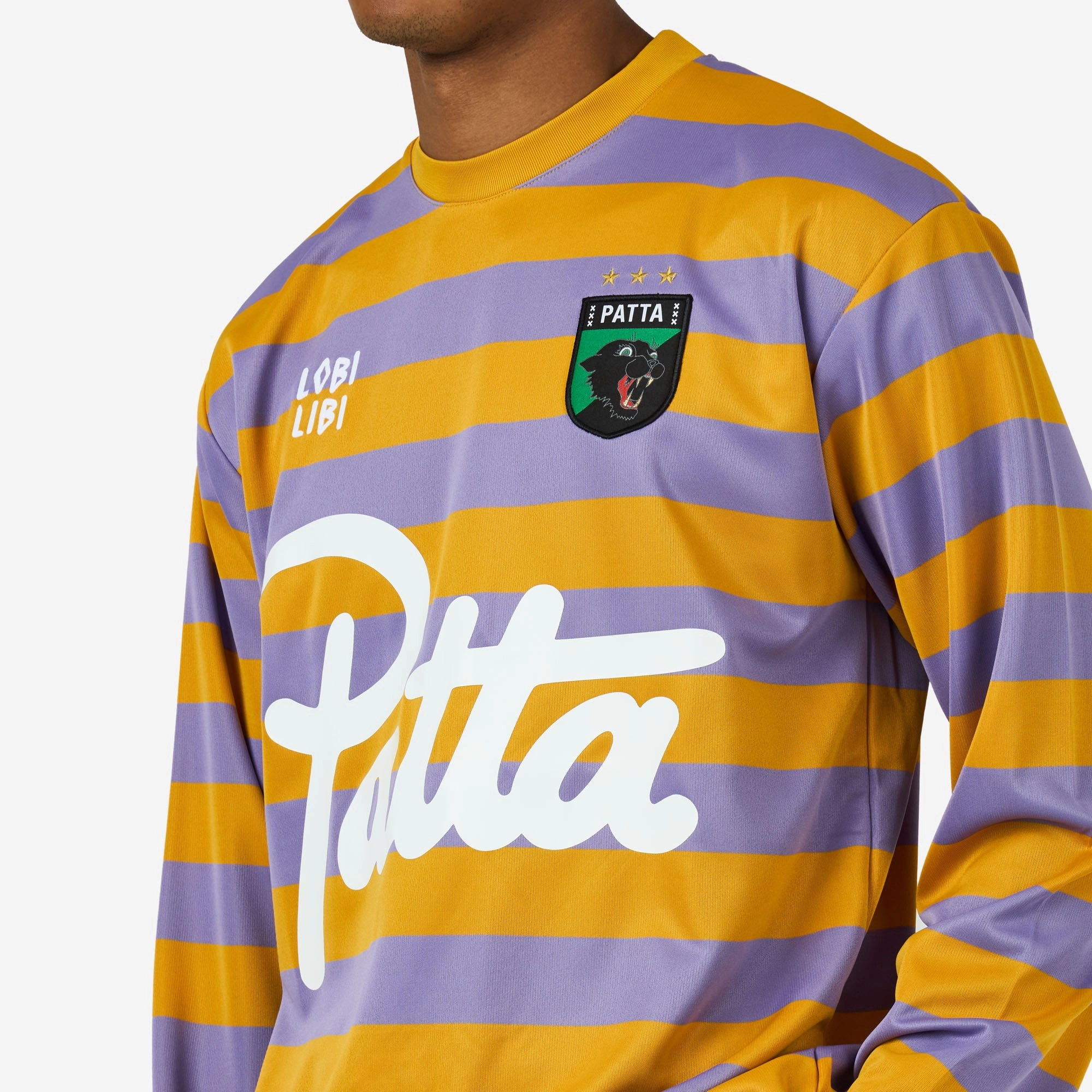 Mansion Patta Striped Longsleeve Football Jersey Chalk Violet