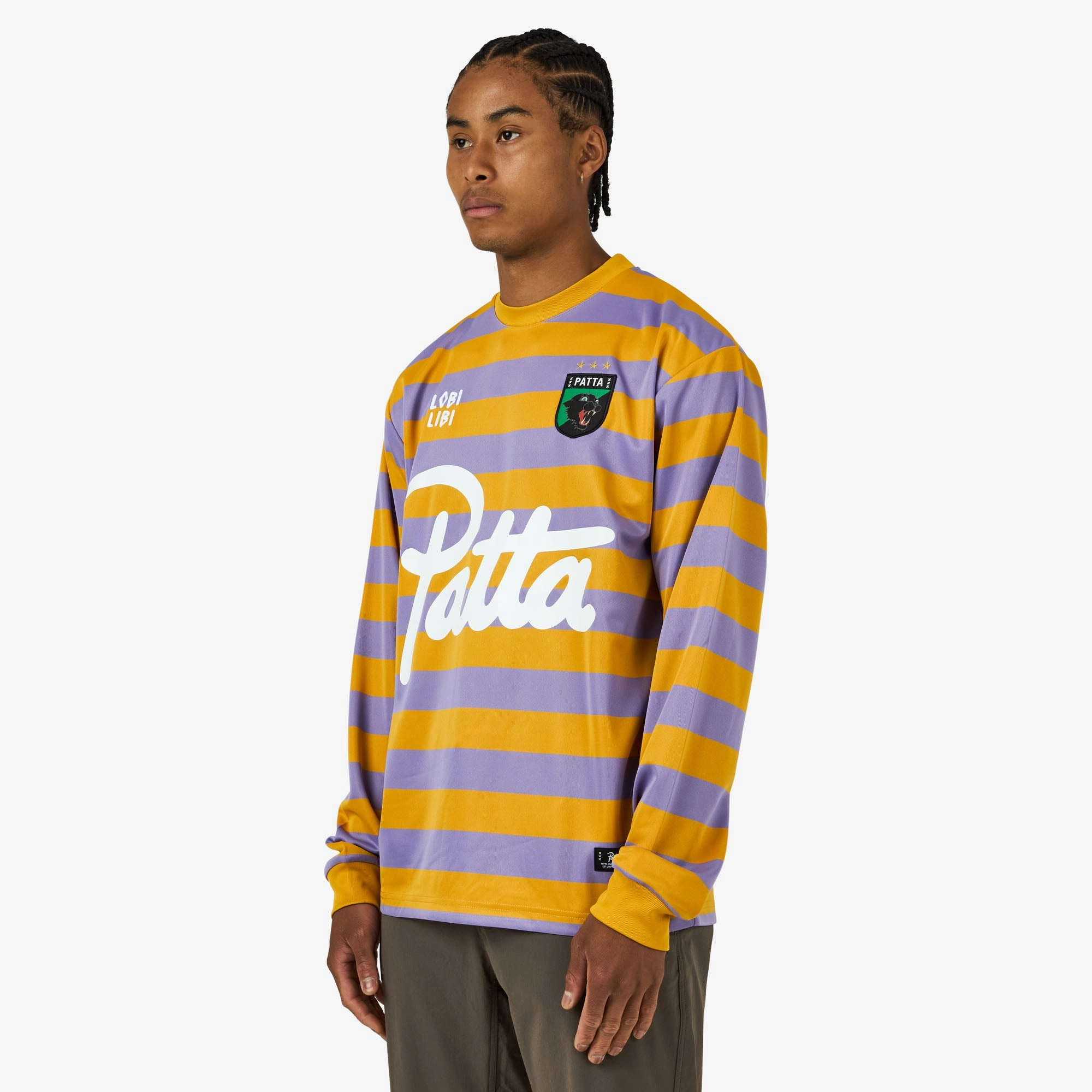 summer season Patta Striped Longsleeve Football Jersey Chalk Violet