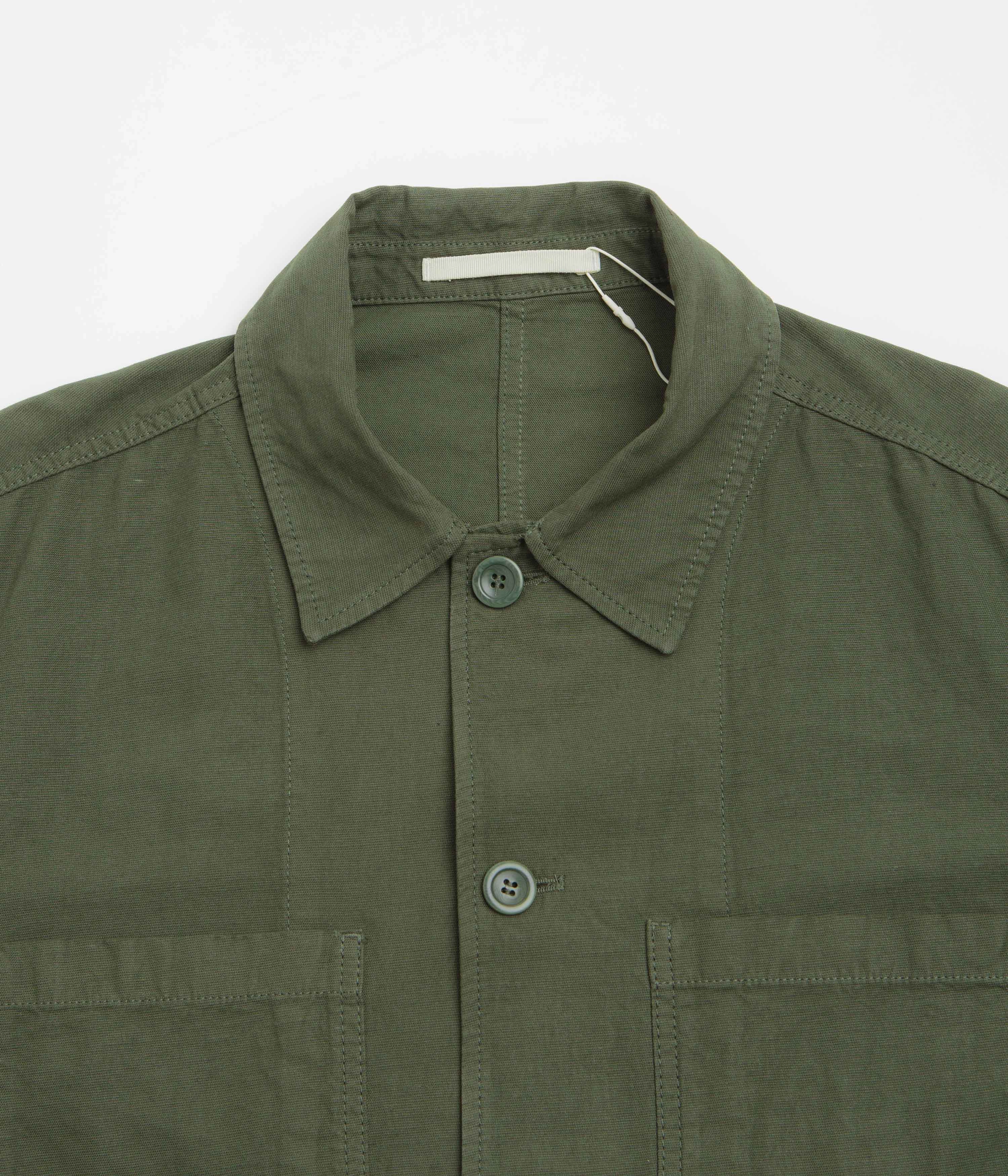 All-Weather Gear non adjustable Norse Projects Tyge Cotton Linen Overshirt - Spruce Green