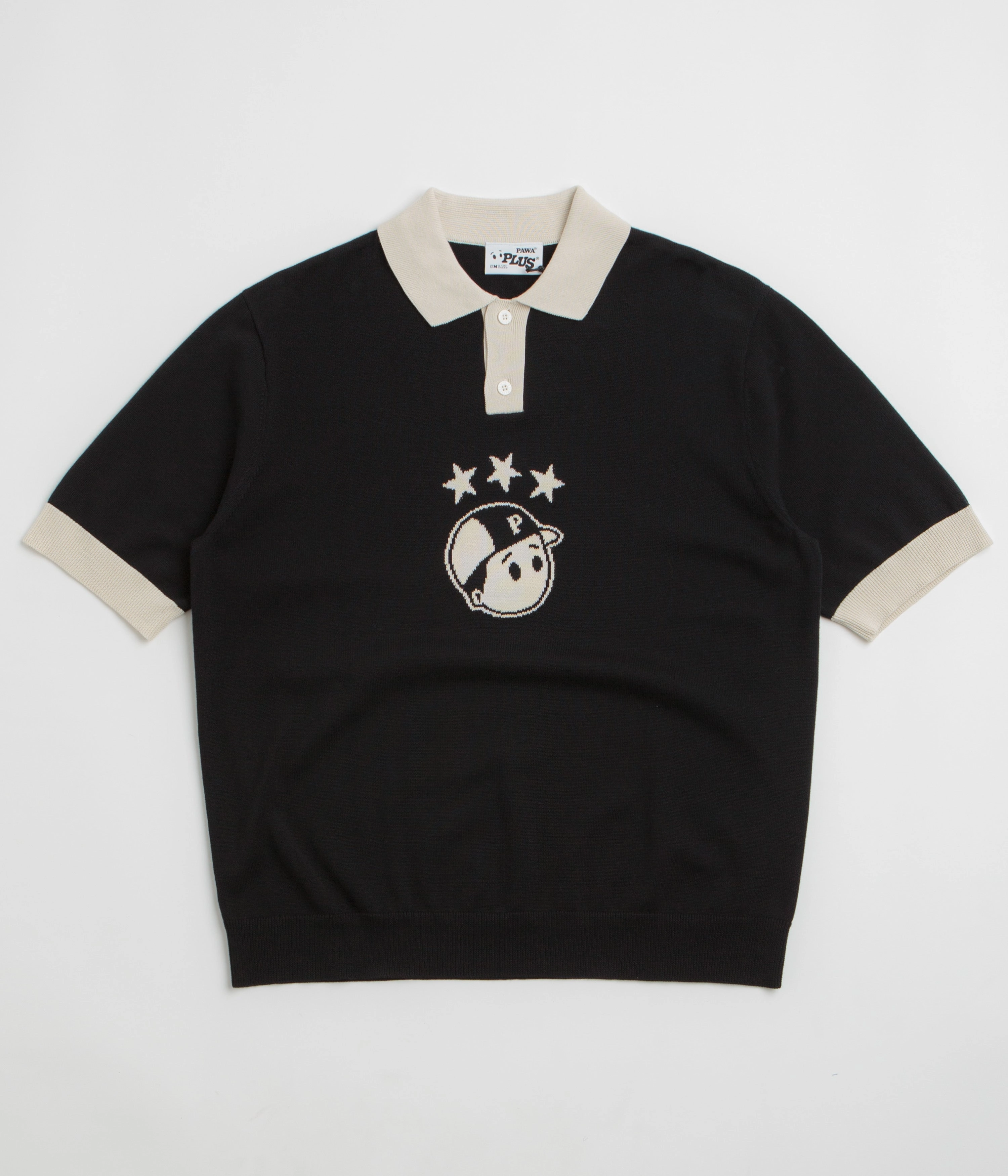 Pawa Speed Sports Footie Knit Polo Shirt - Black Road Trip Ready Animal Print