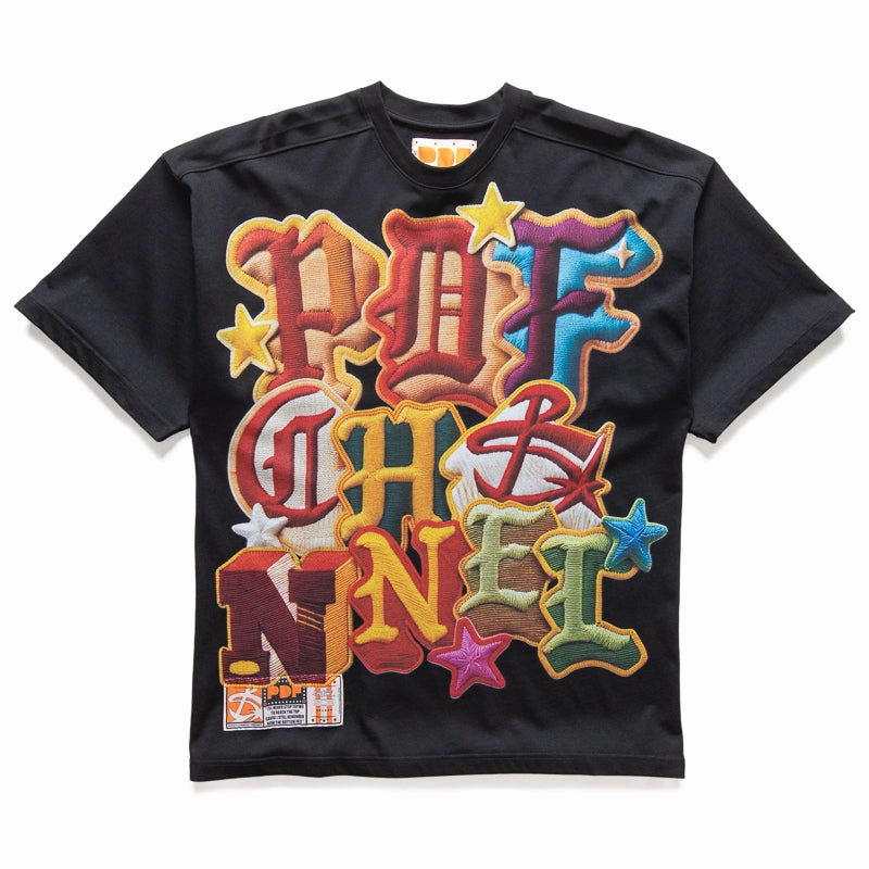 eyelet PDF Channel The Boy PDF Color Tee - Black