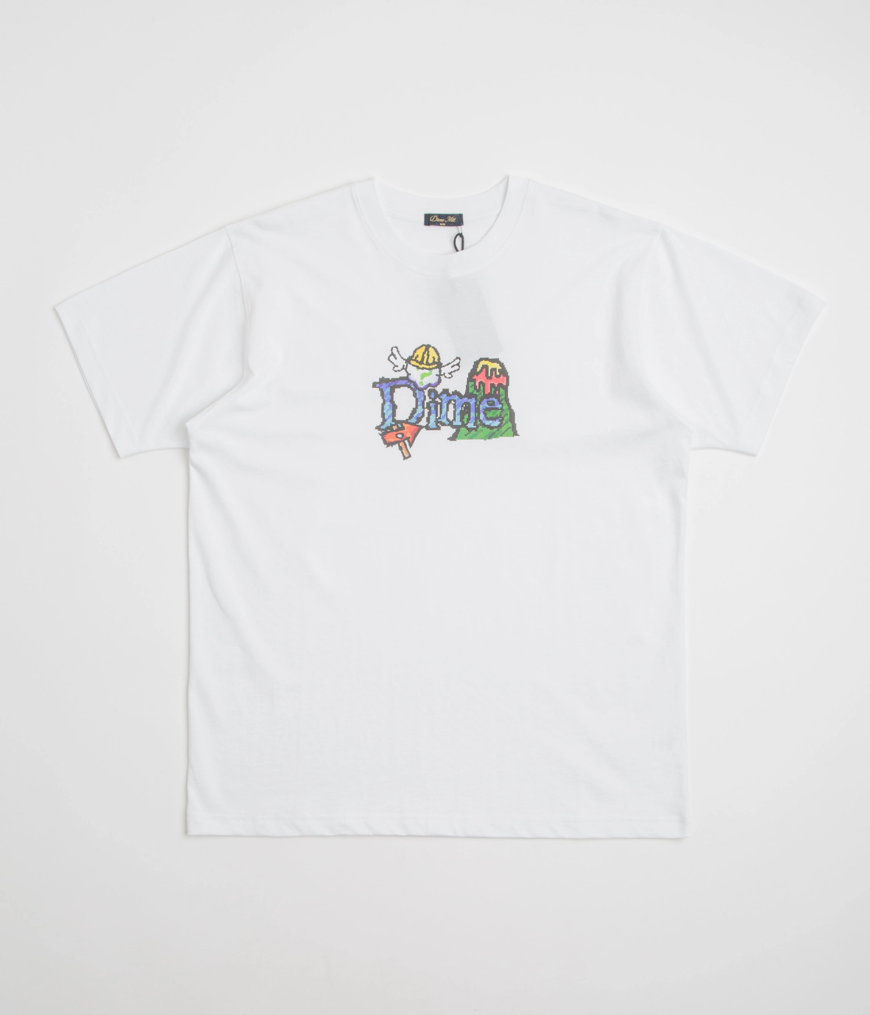 Meditation Dime Classic Fuzzy T-Shirt - White