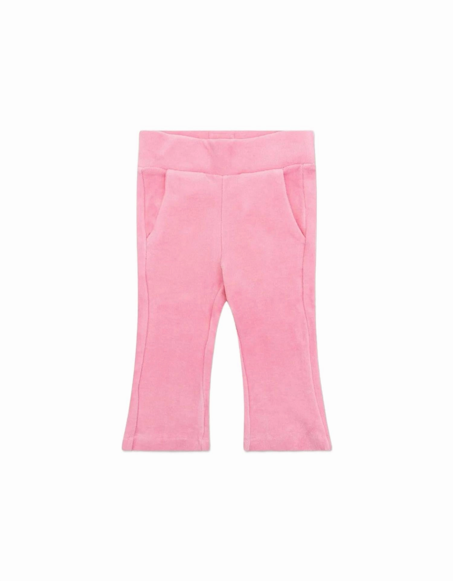Timeless Appeal Girl's Velvet Perky Trousers In Sea Pink