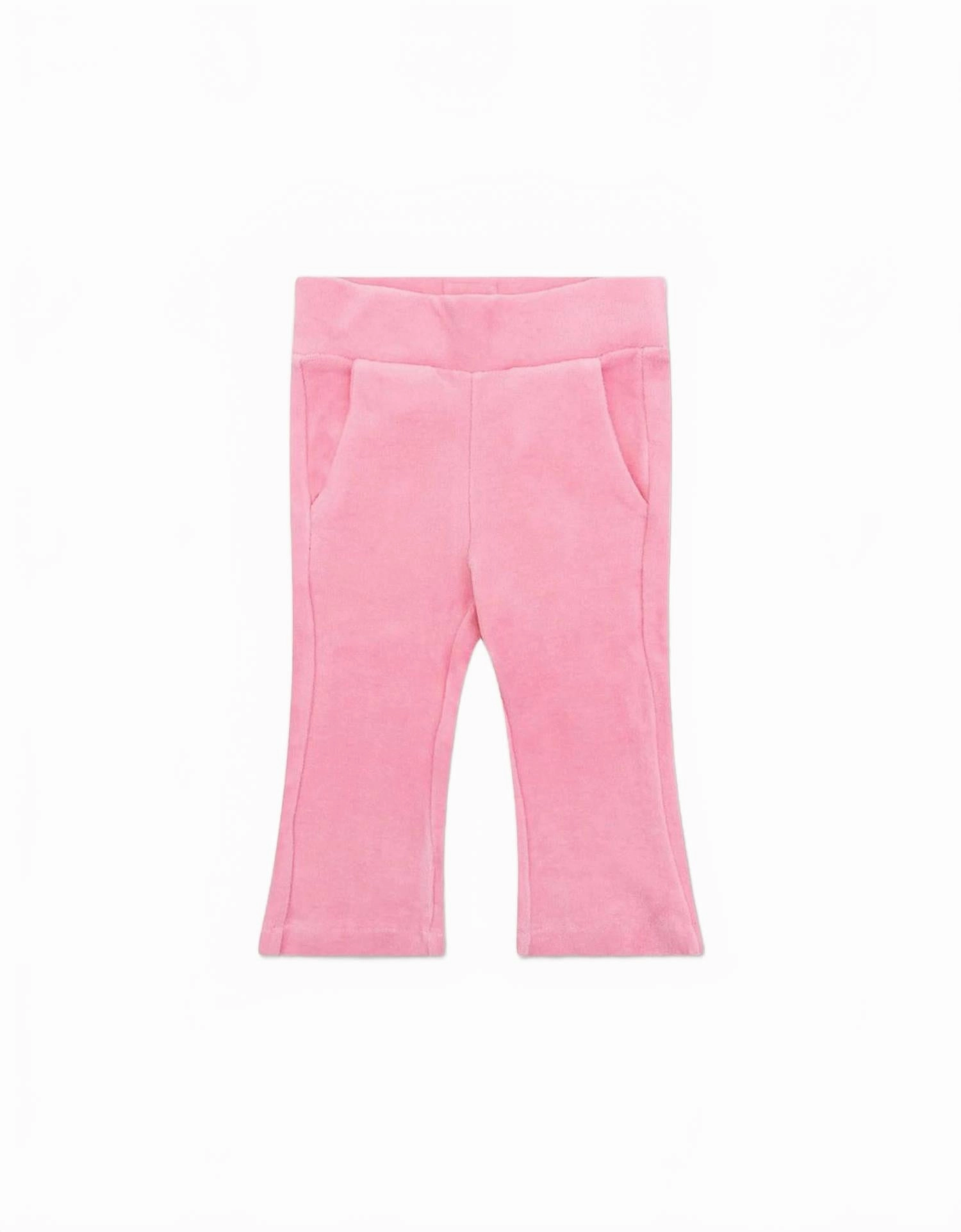 Easy Stretch Fit BreathableMeshLining Girl's Velvet Perky Trousers In Sea Pink