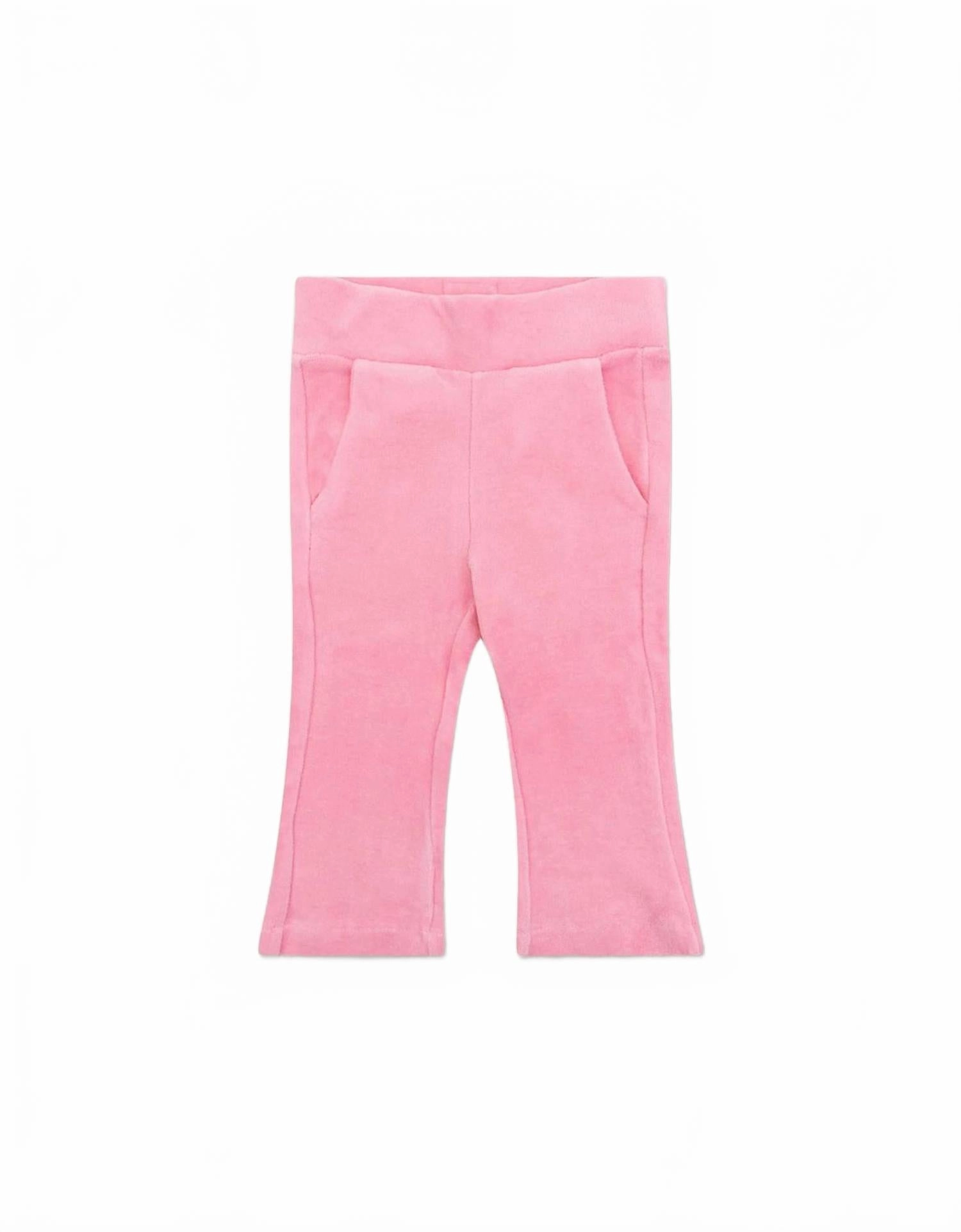 Soft and Cozy Girl's Velvet Perky Trousers In Sea Pink