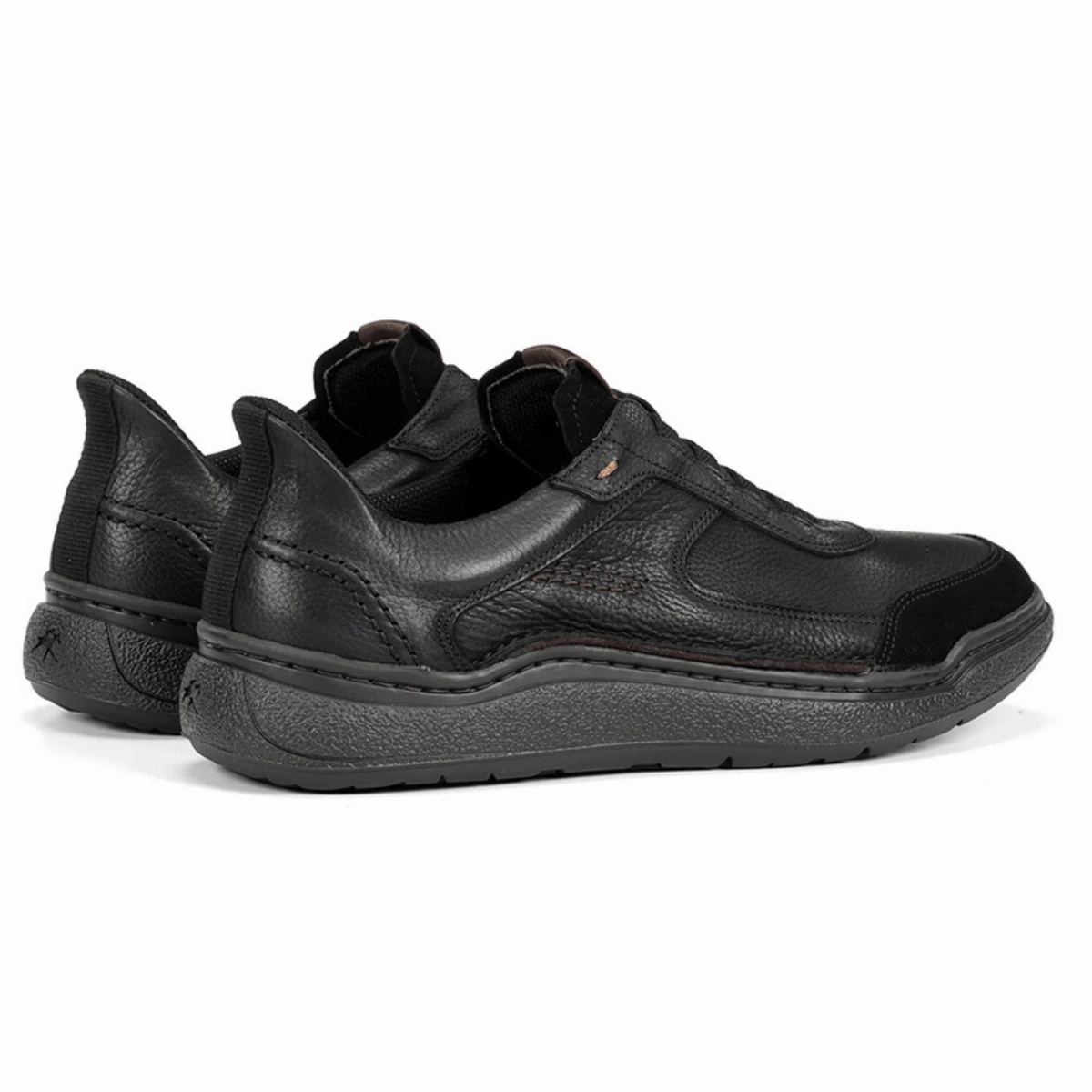 Fluchos Men's Rocky Guinea Bora Black Leather smooth zipper Comfortable Experience