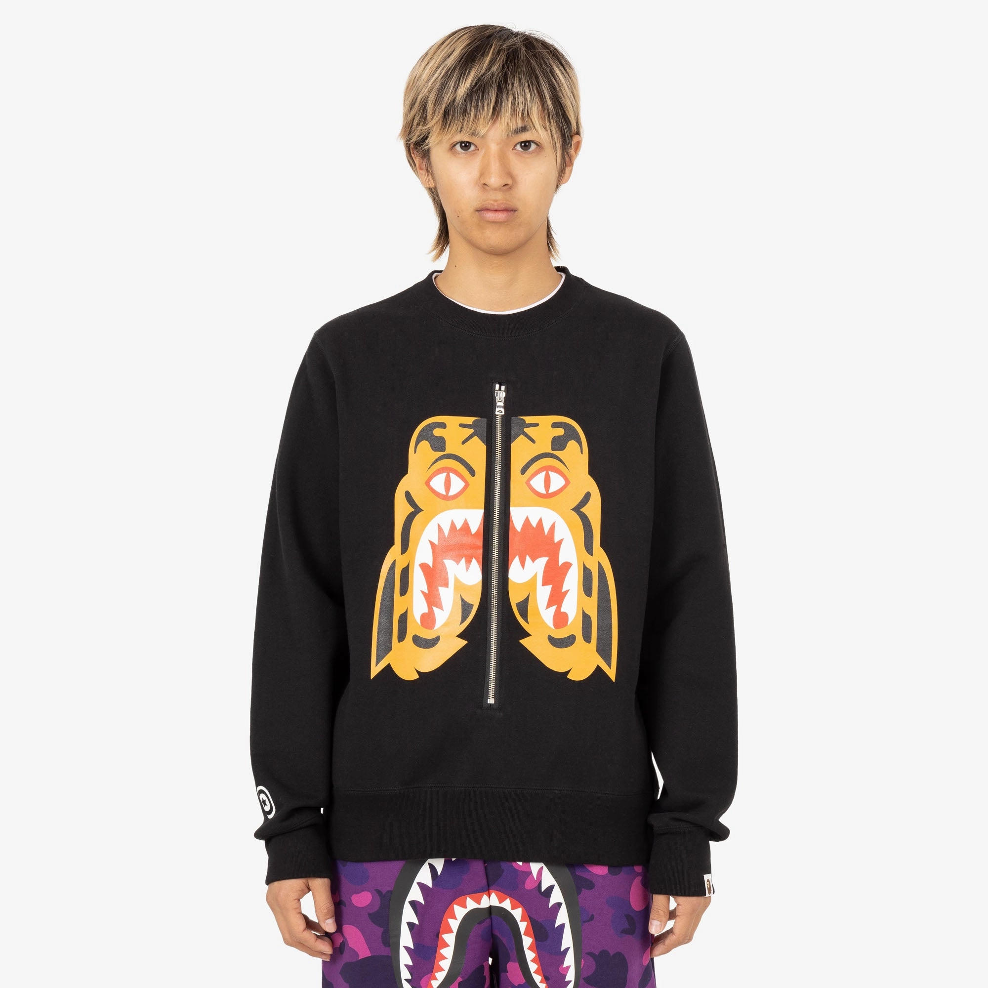 right for travel camping suitable BAPE Tiger Crewneck / Black